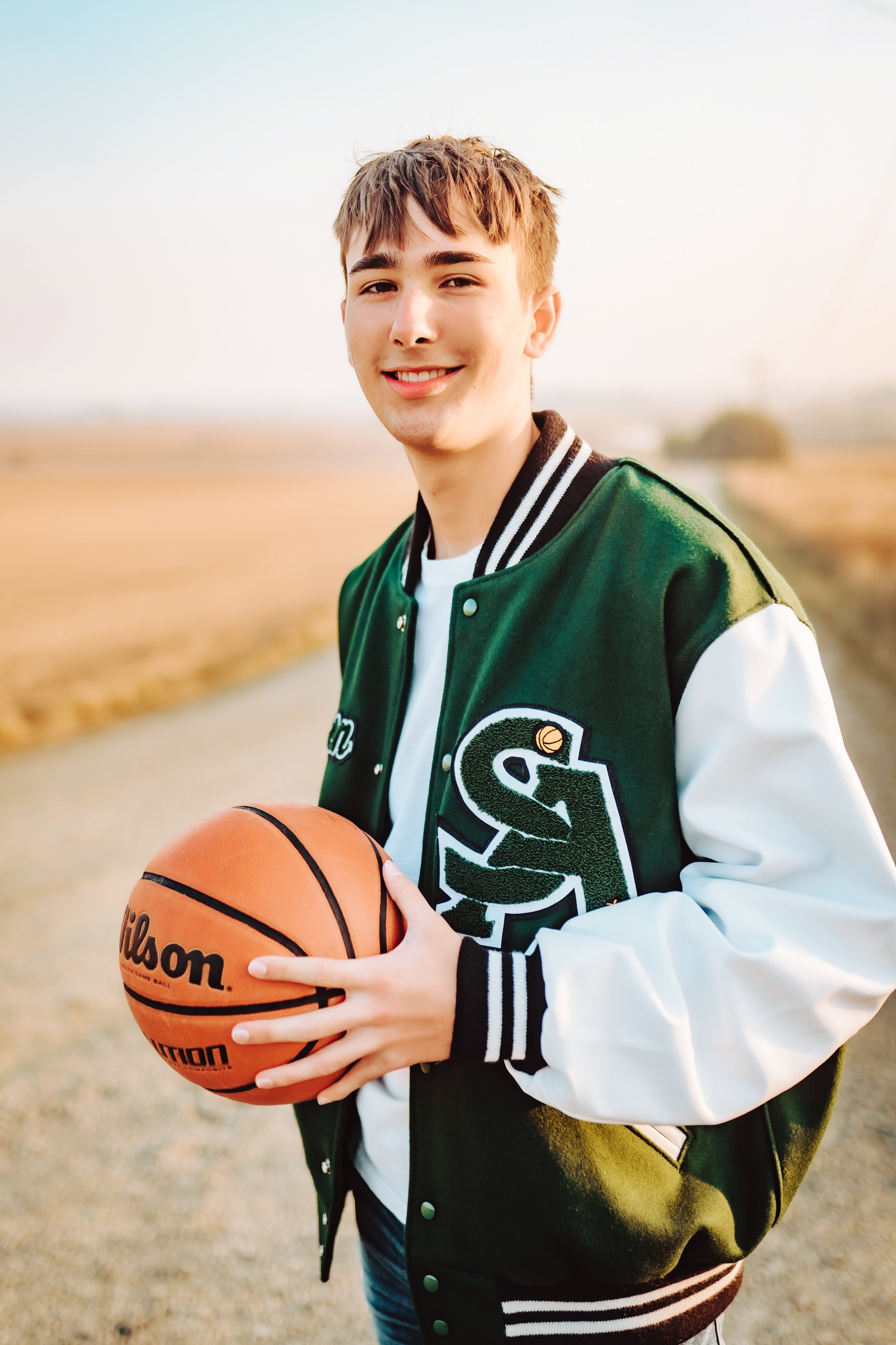 Senior boy with basketball