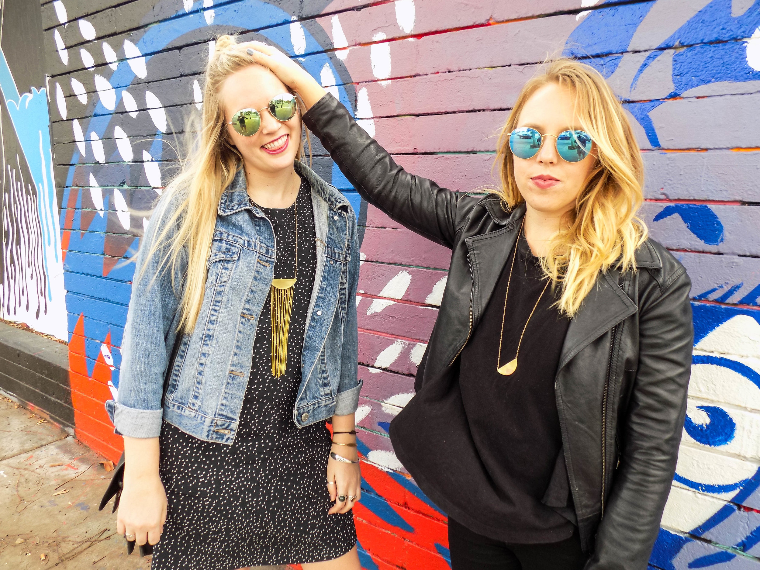 "Sisters, Alix and Brittany, create handcrafted jewelry at home in Brooklyn, NY and San Diego, CA. Inspired by geometric structures, each unique piece is produced from brass, copper and gold filled materials."