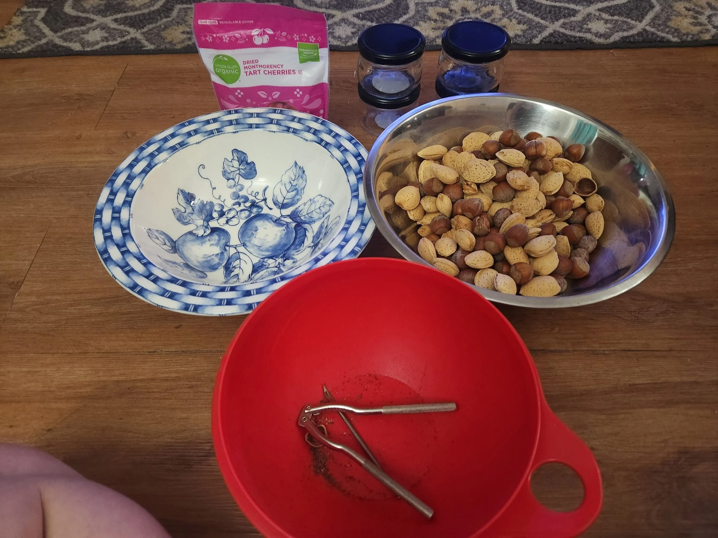 Mixed nuts and bowls