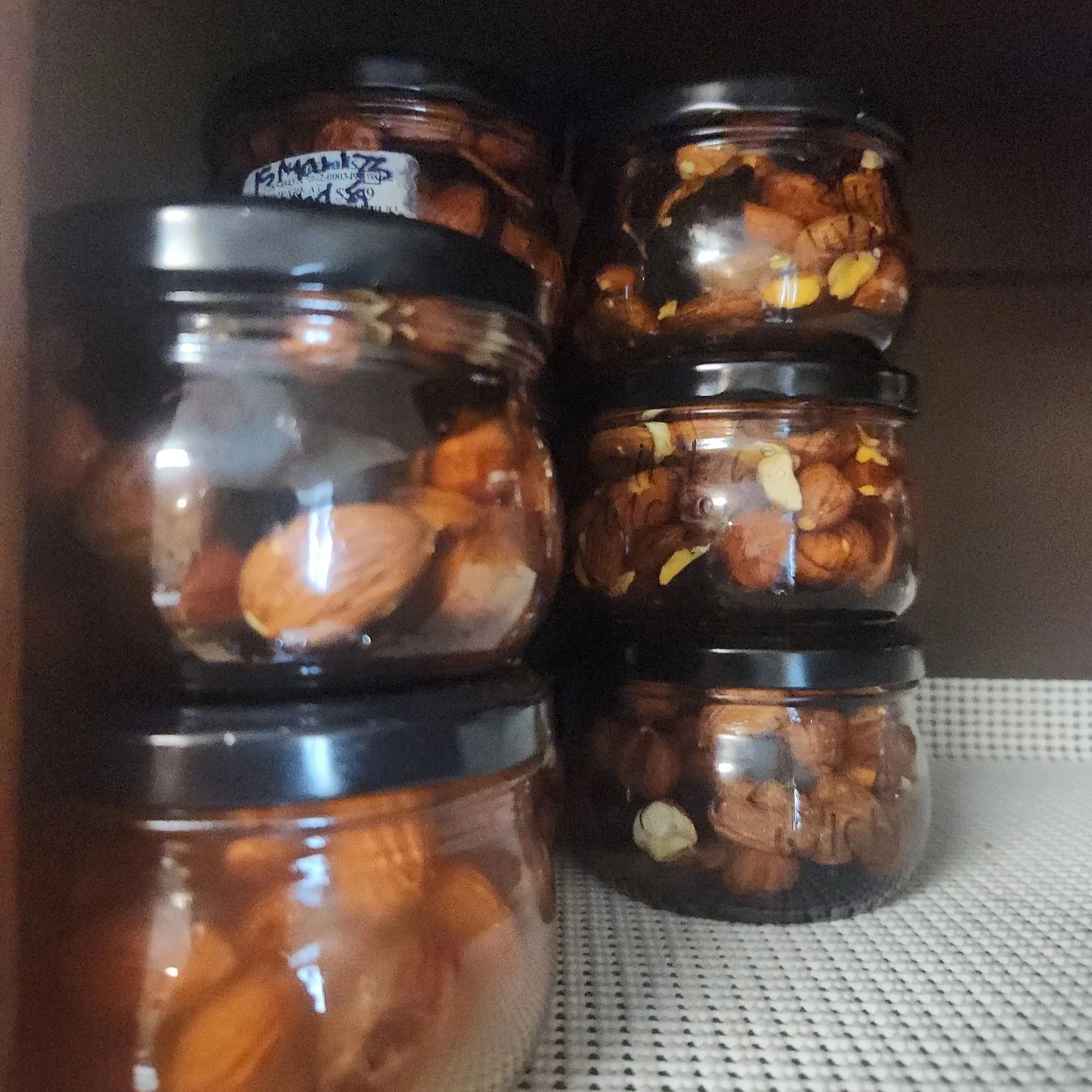 Jars of honey soaked nuts