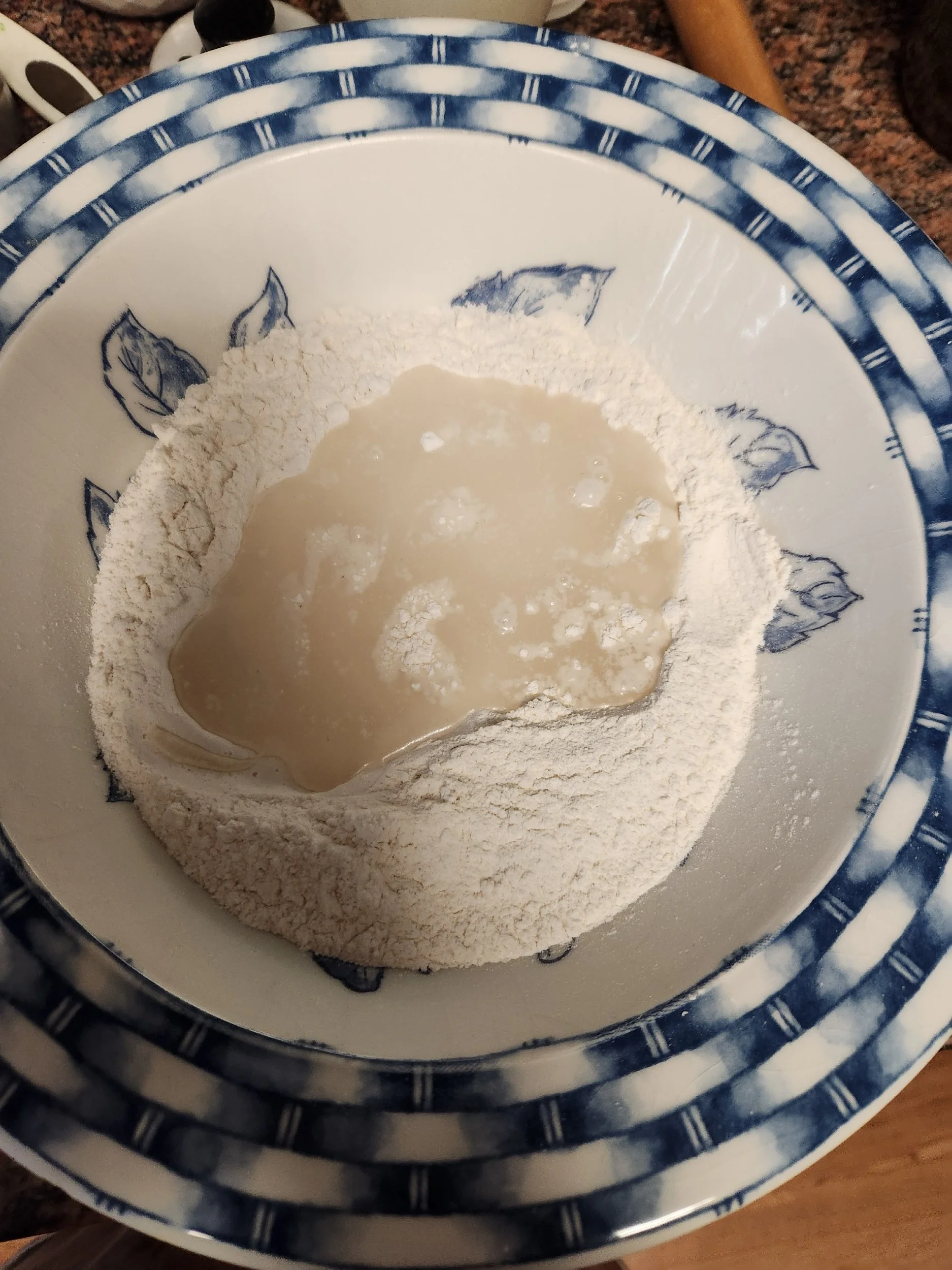 Bowl with flour and water
