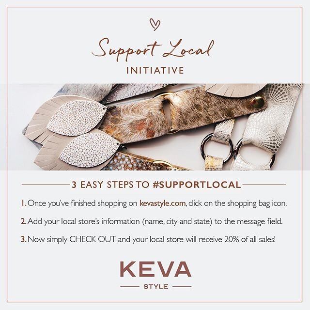 Super proud to launch this with @mykevastyle @fieldstonemarketing and all of our KEVA retailers! 
20% of all online sales from the KEVA website will be credited back to the retailer of that shoppers choice. 
Let&rsquo;s lock arms and get through this