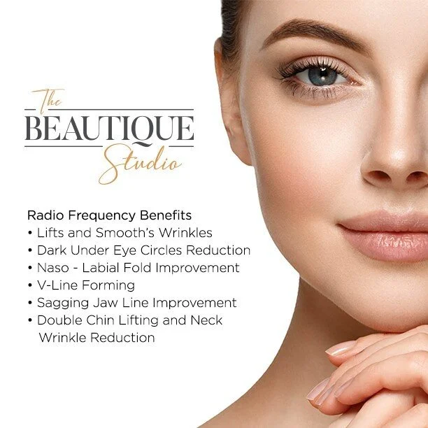 Radio Frequency is a non-surgical tightening treatment, which combats the early signs of sagging and loose skin. It is primarily used to target and treat the skin laxity by facial tightening. Radio Frequency is most commonly used to treat dark under-
