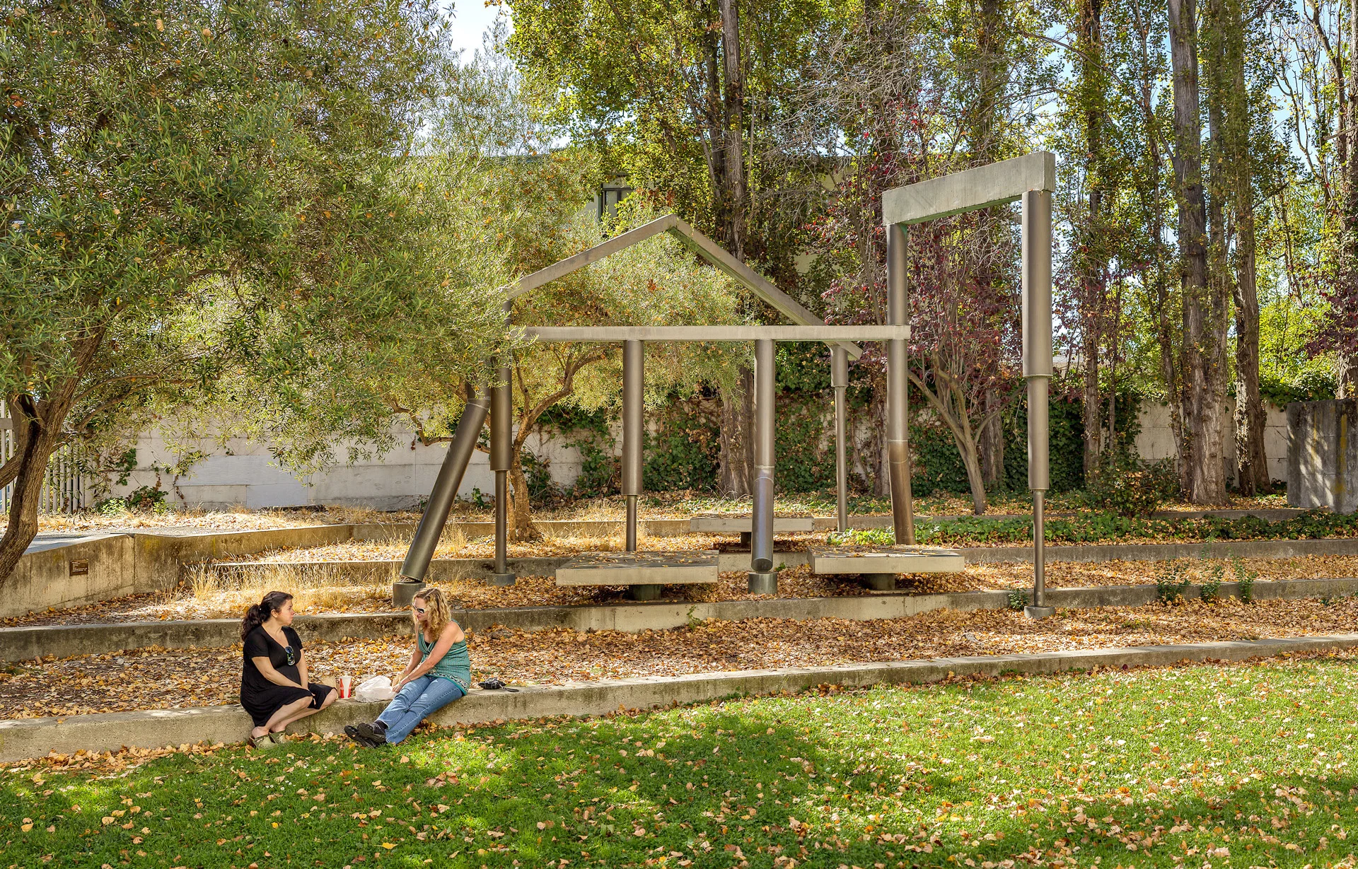 BAMPFA grounds with sculpture (Berkeley, CA)