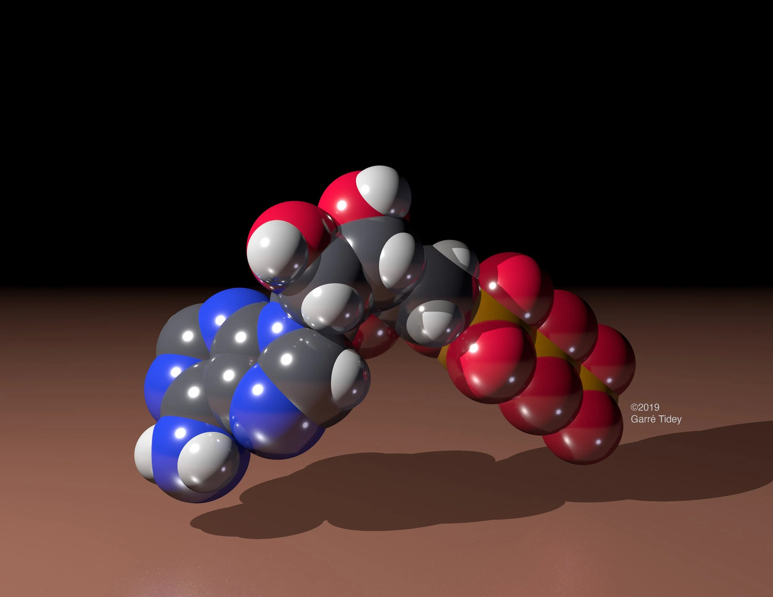 ATP Molecular Model. Media: Chimera, Cinema 4D