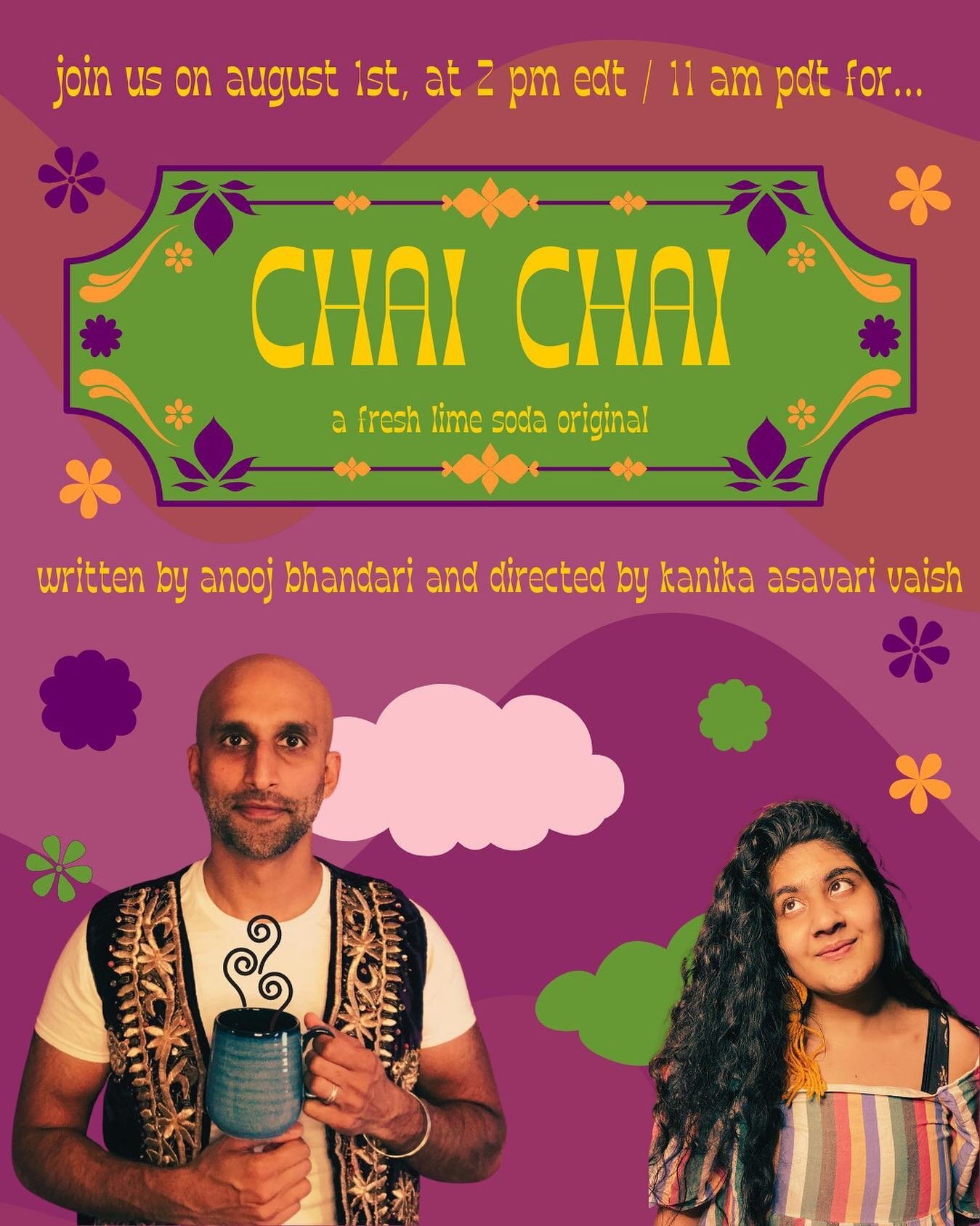 LINK IN BIO TO REGISTER: bit.ly/chaiflsp

❤️

Join us for: CHAI CHAI, written by Anooj Bhandari and directed by Kanika Asavari Vaish! CHAI CHAI is a coming-of-age story told by three fly aunties about what happens after a girl meets a giant who runs 