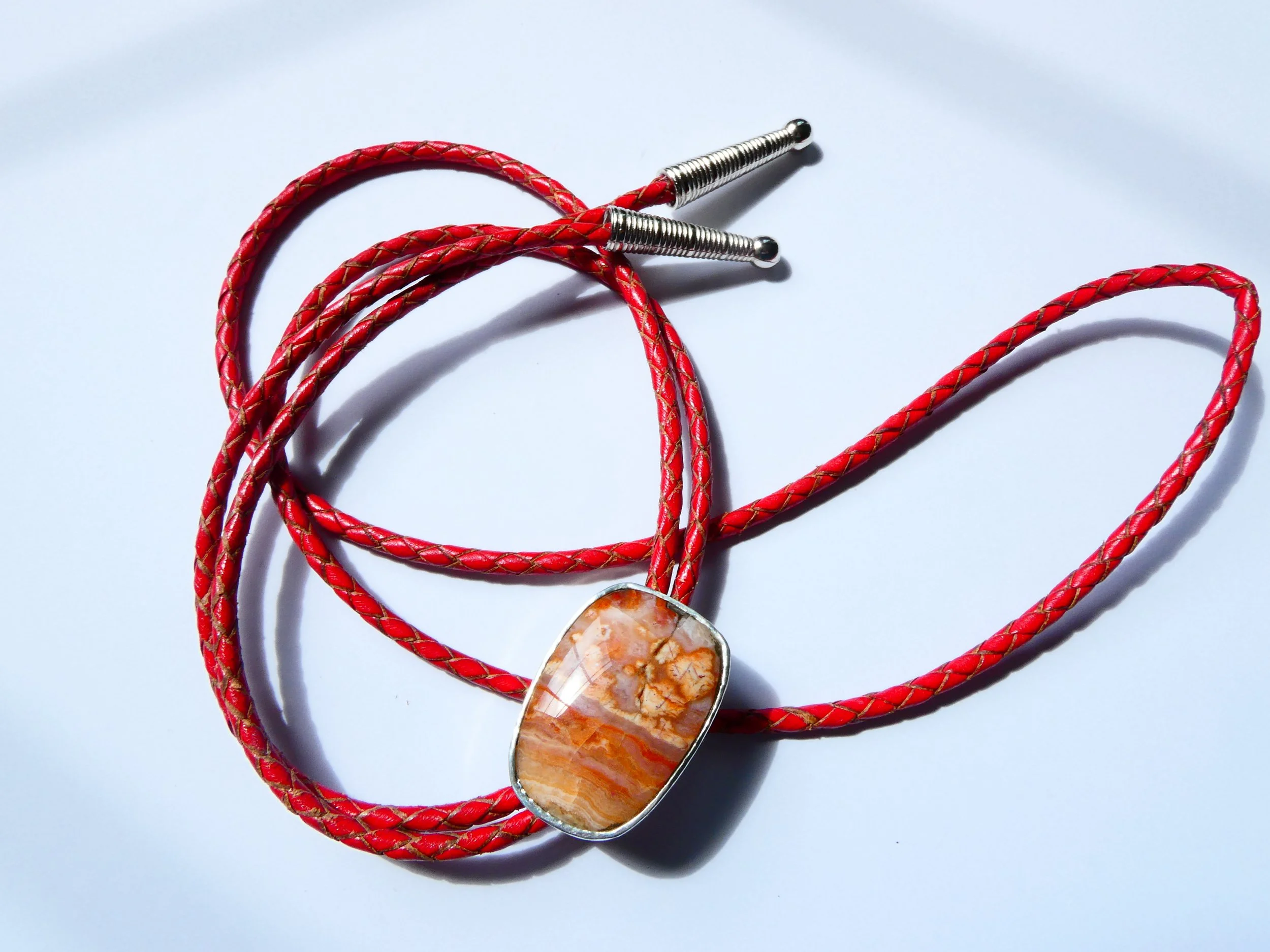 Beach Agate Bolo Tie