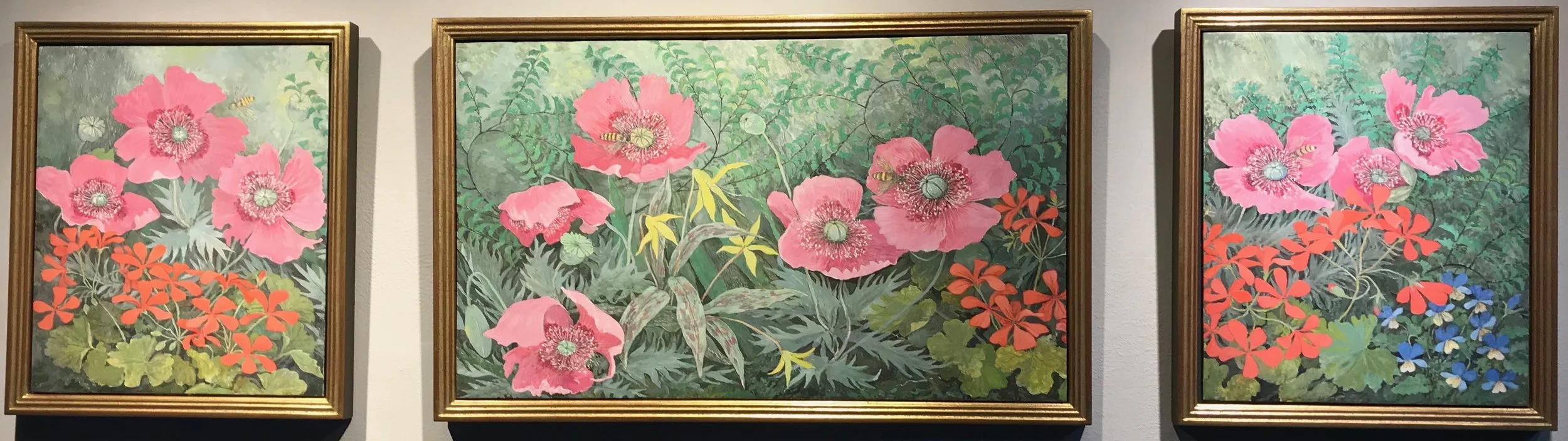 Poppies Glorious Triptych 13x45