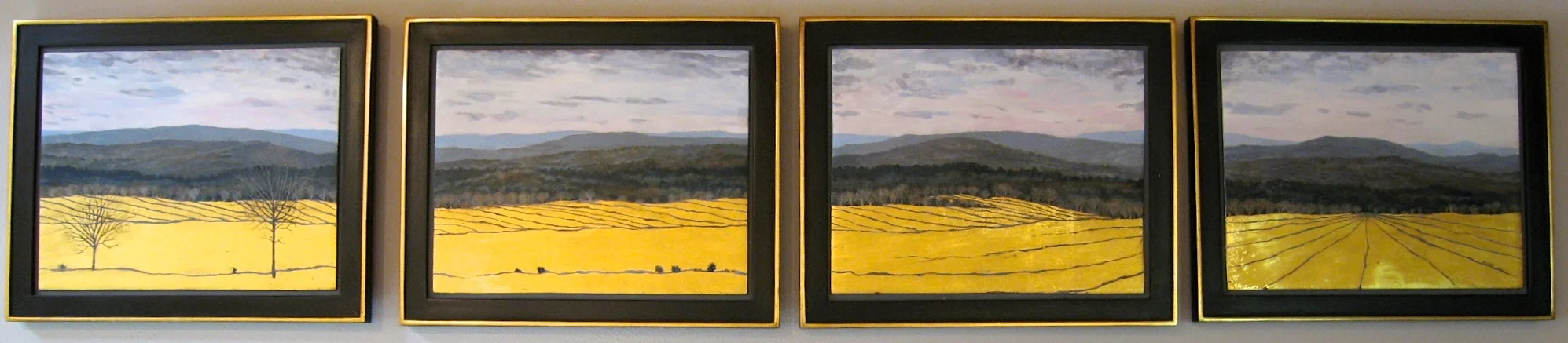 Four Panel Panorama Egg Tempera & Gold Leaf 11”x13” each
