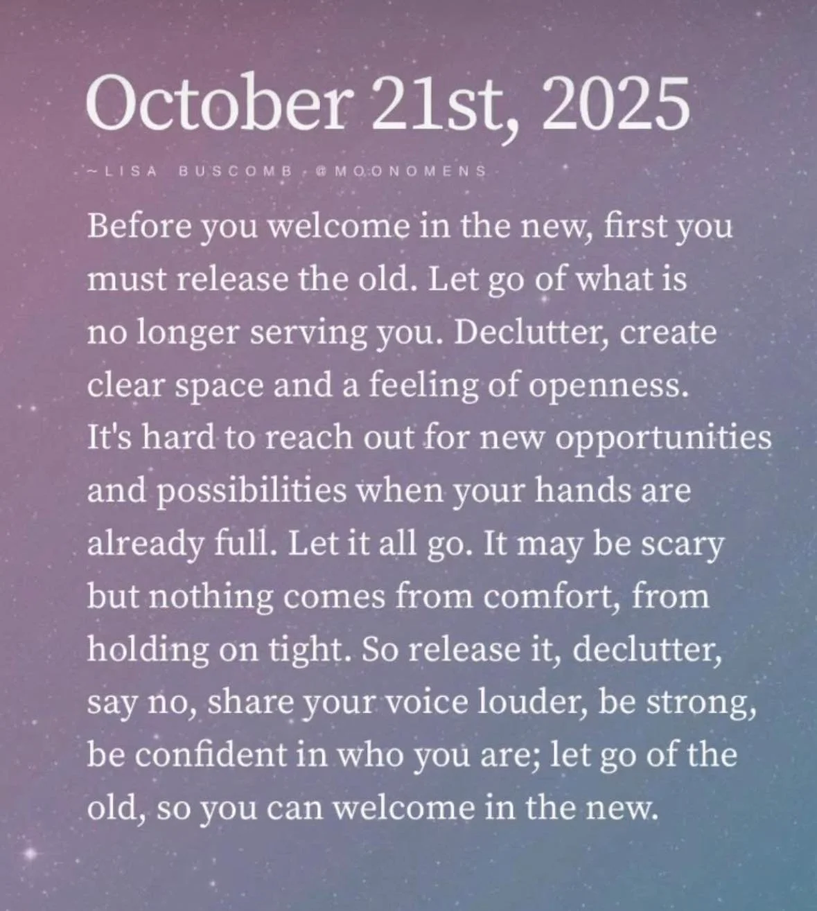 Let go, then welcome in! 🙌🩵✨