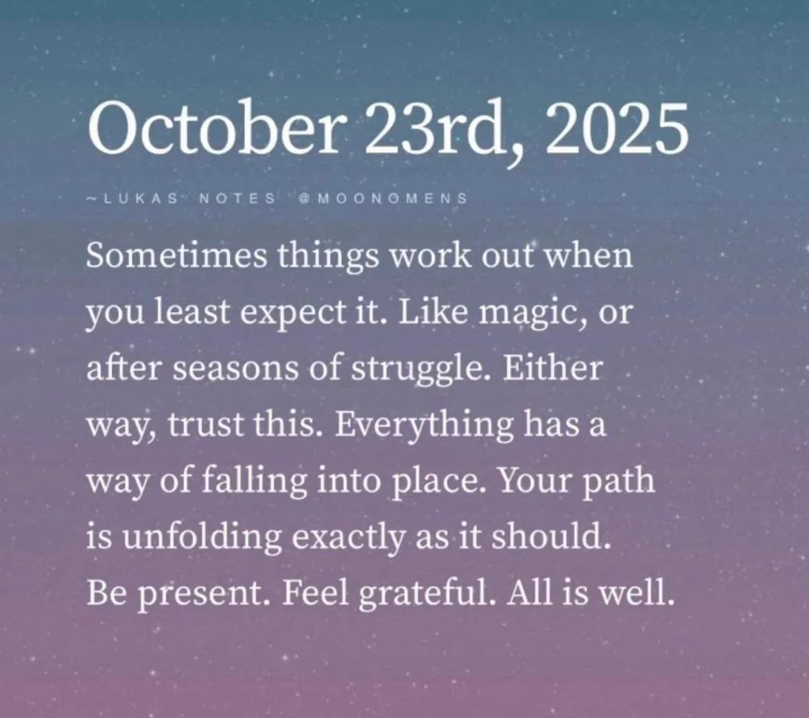 All is well. 🩵✨