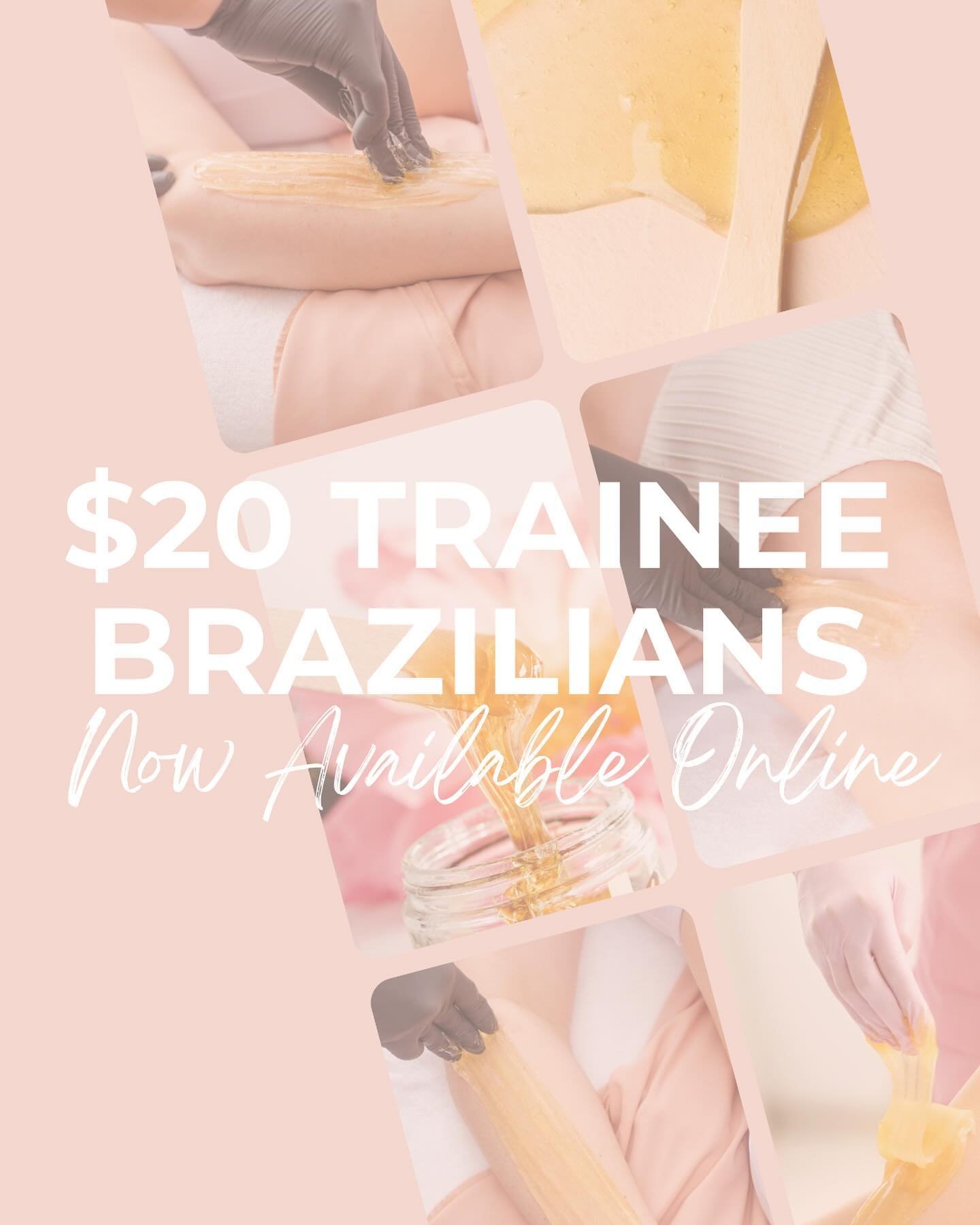 With a new sugarista on the team comes TRAINEE BRAZILIANS! Refer your friends who haven&rsquo;t been to us yet and receive $10 in referral credits. Book your $20 Trainee Brazilian online now! 💖

IMPORTANT REMINDER: Coming from shaving, hair must be 