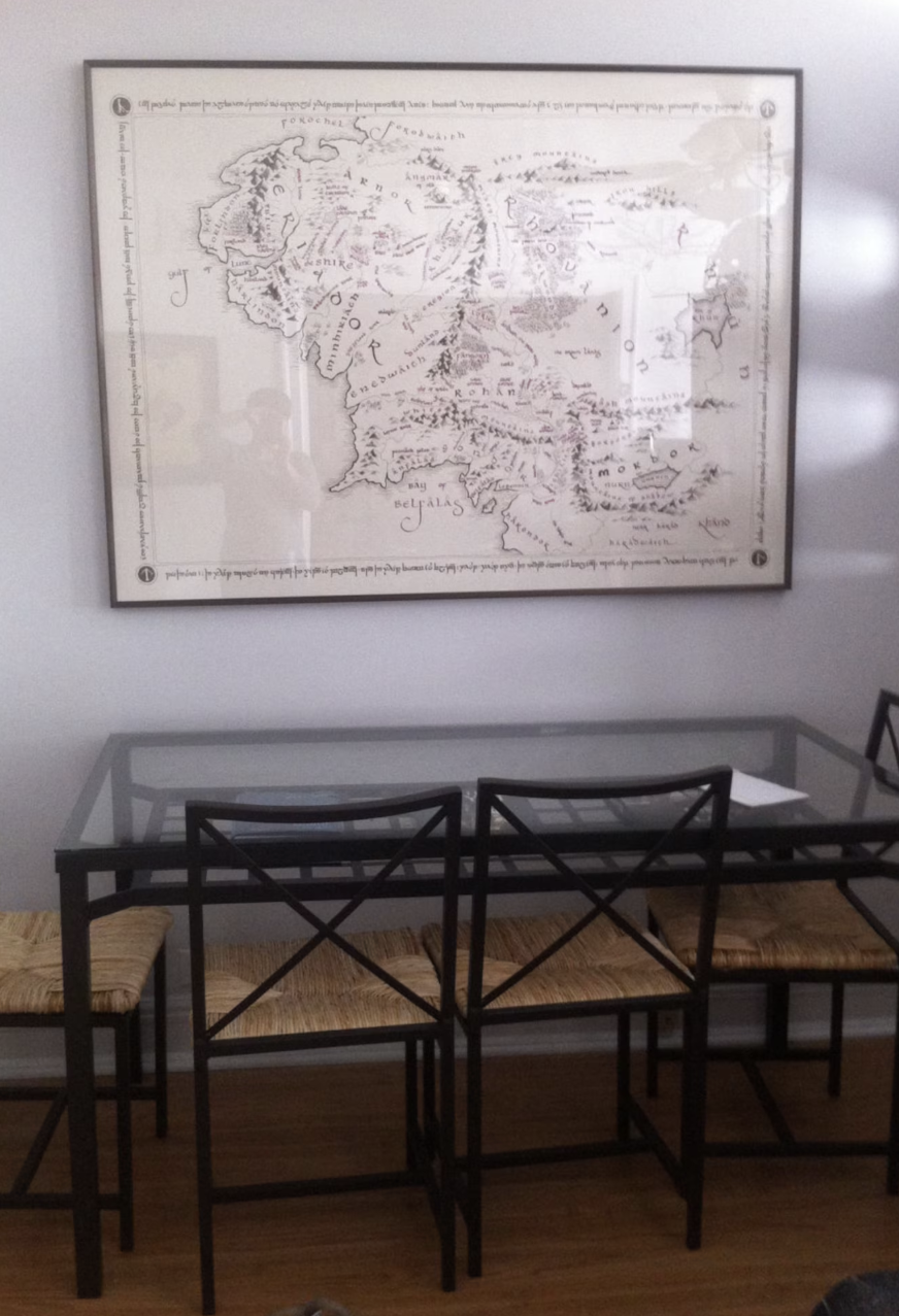 Framed Map of Middle Earth