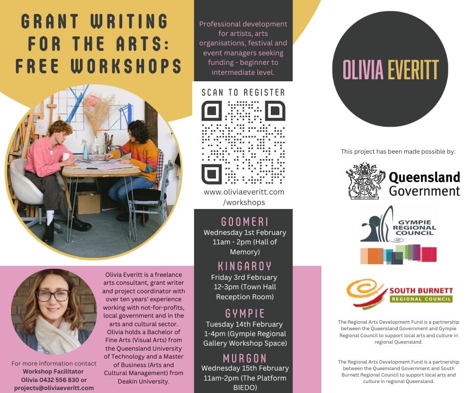 Arts community invited to free grant writing workshops in February