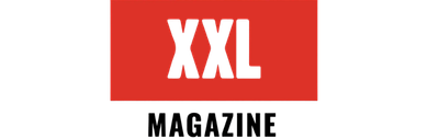 Red and black clothing label with 'XXL' size print