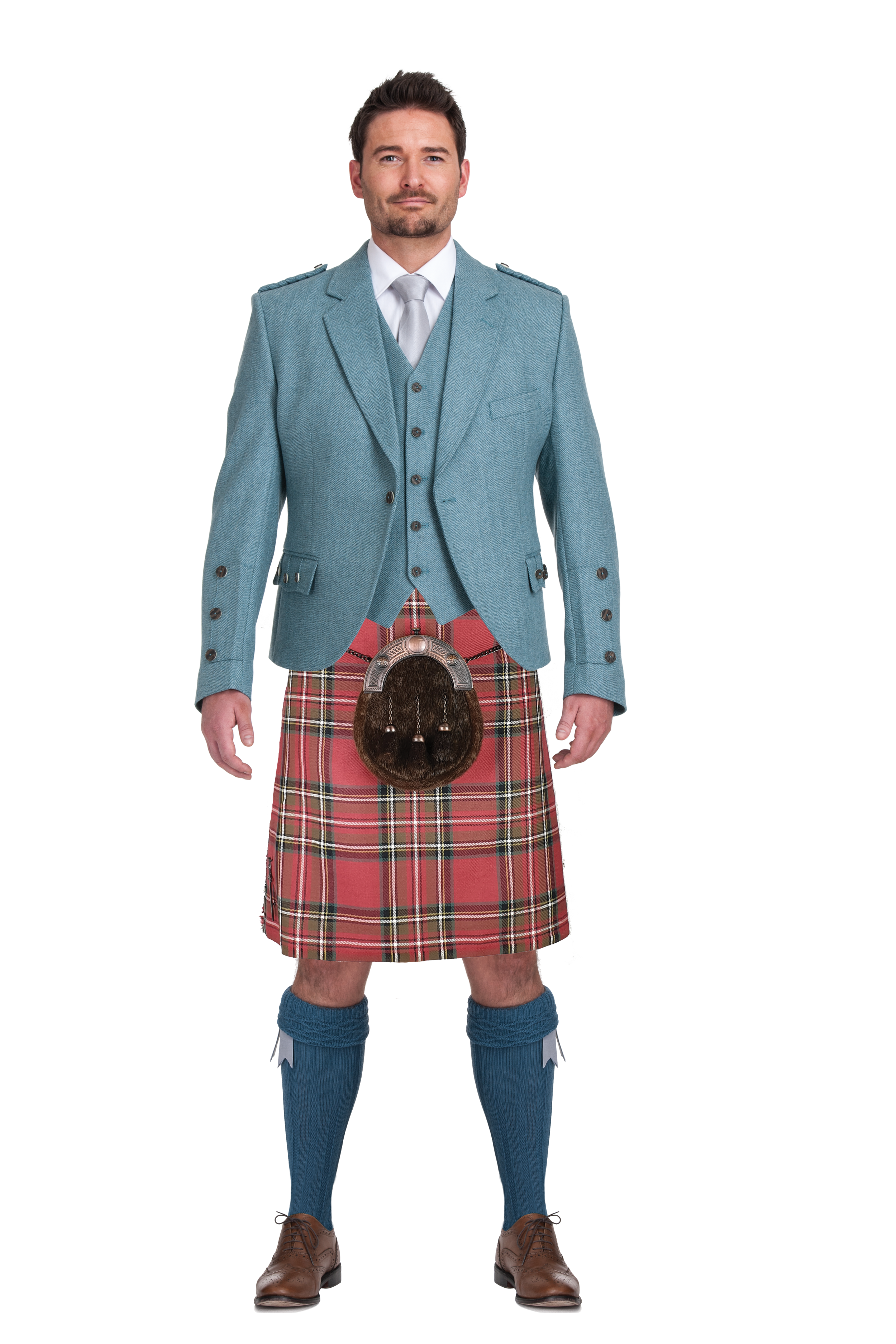 Weathered Royal Stewart with Lovat Blue Jacket