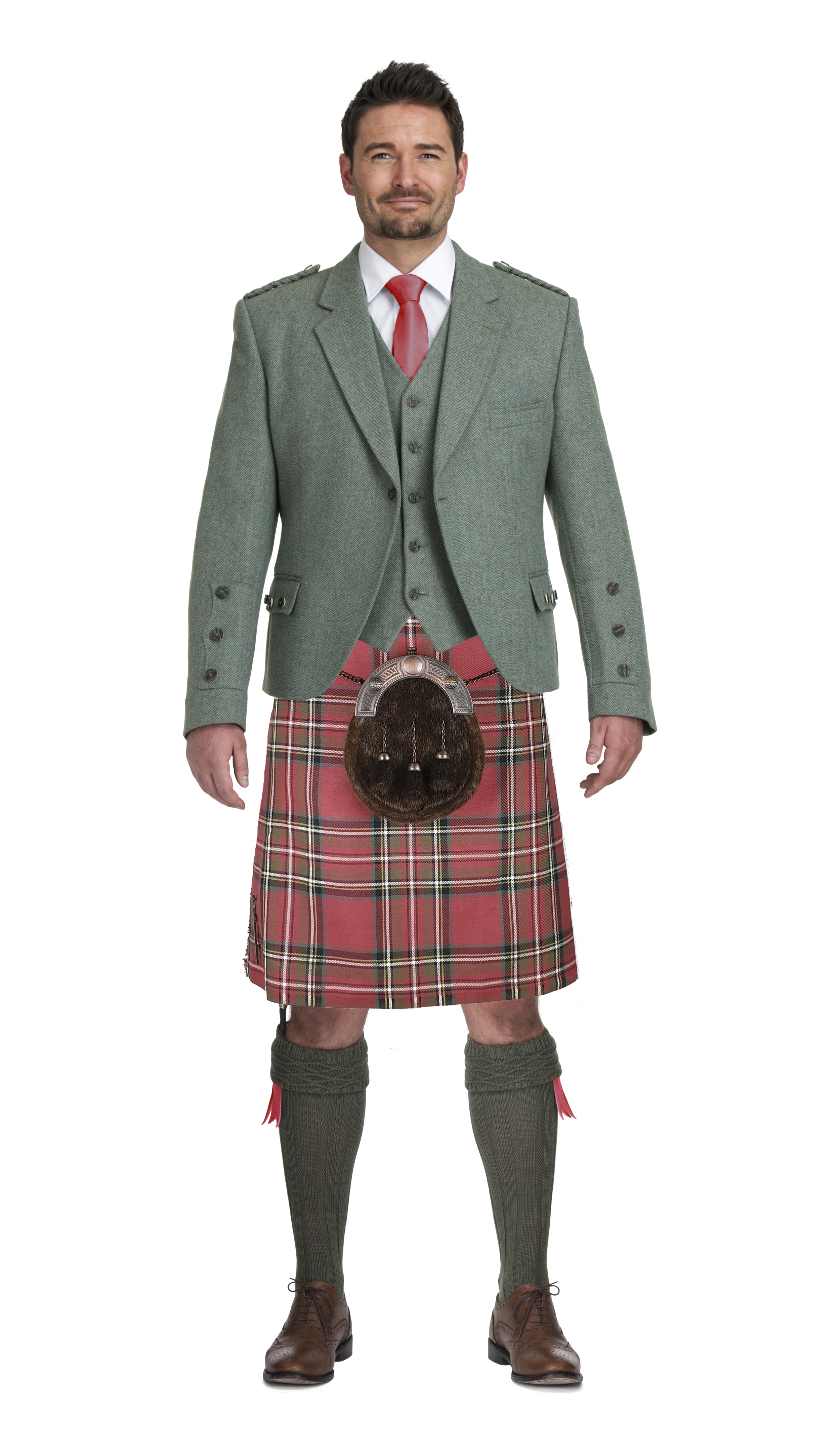 Weathered Royal Stewart with Moss Green Jacket