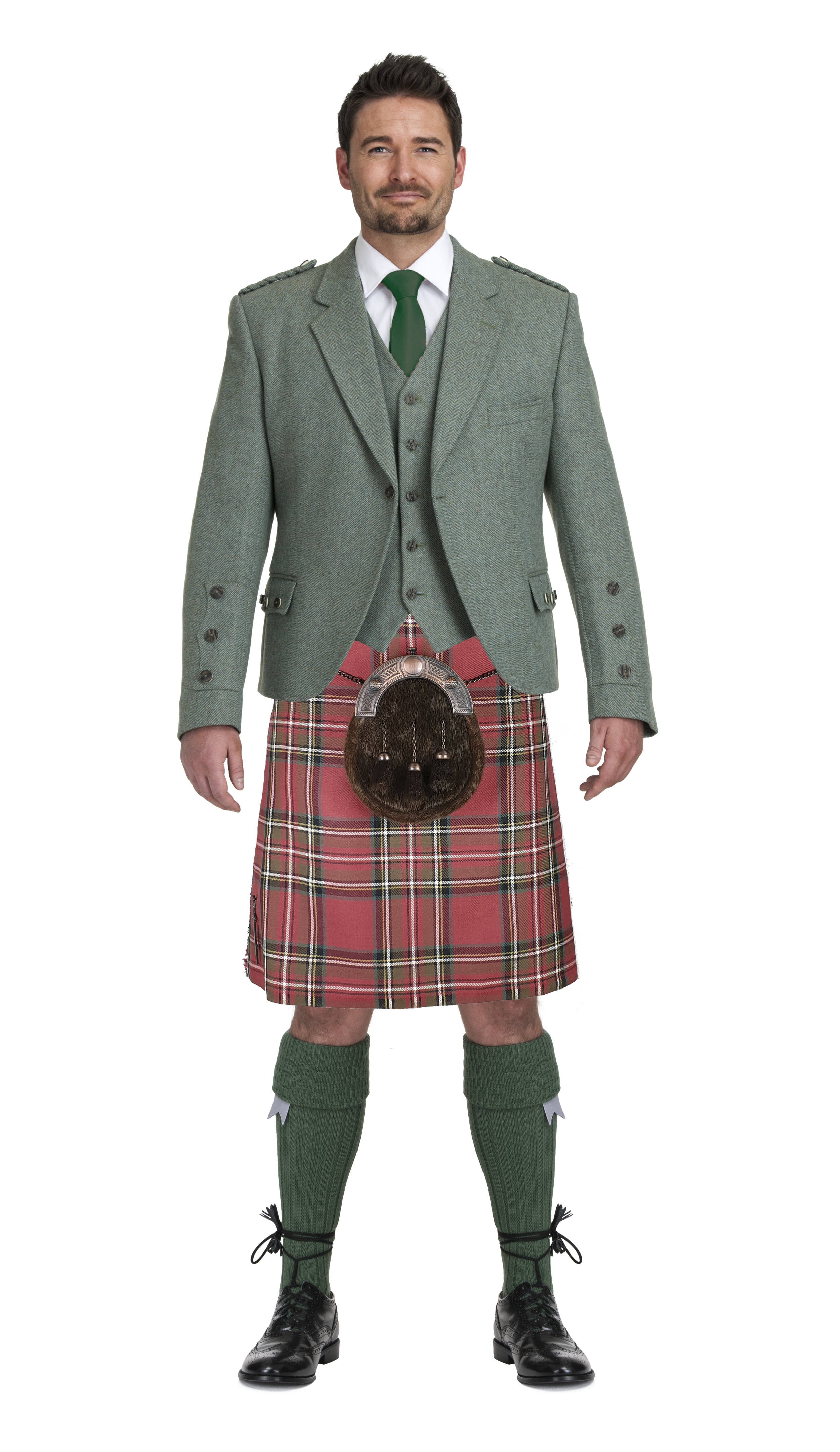 Weathered Royal Stewart with Moss Green Jacket