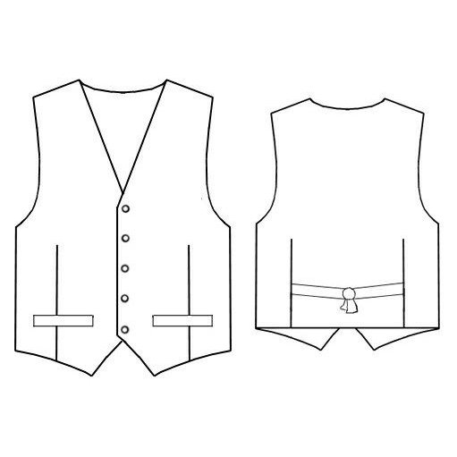 Button front vest waistcoat technical fashion... - Stock Illustration  [75980019] - PIXTA