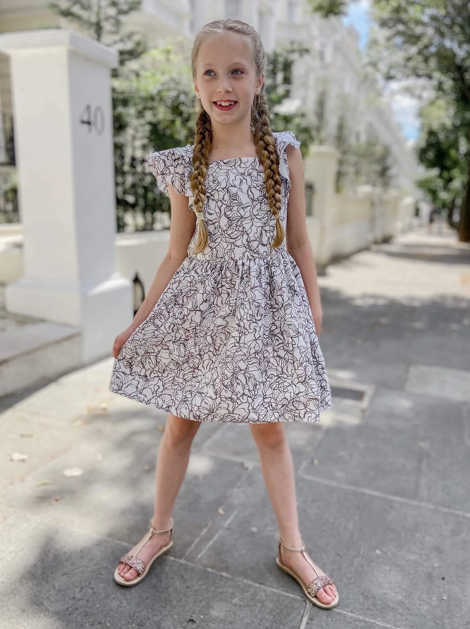 Sustainable Organic cotton floral girls prom dress