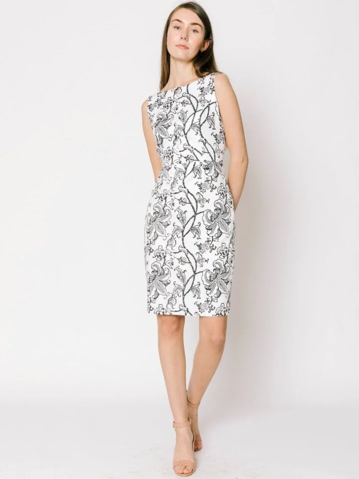 Sustainable clothing | Organic cotton black and white shift dress