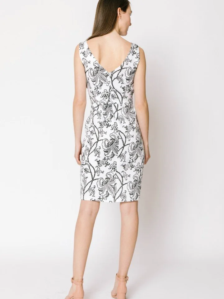 Fair trade ethical clothing | Organic cotton black and white shift dress back view