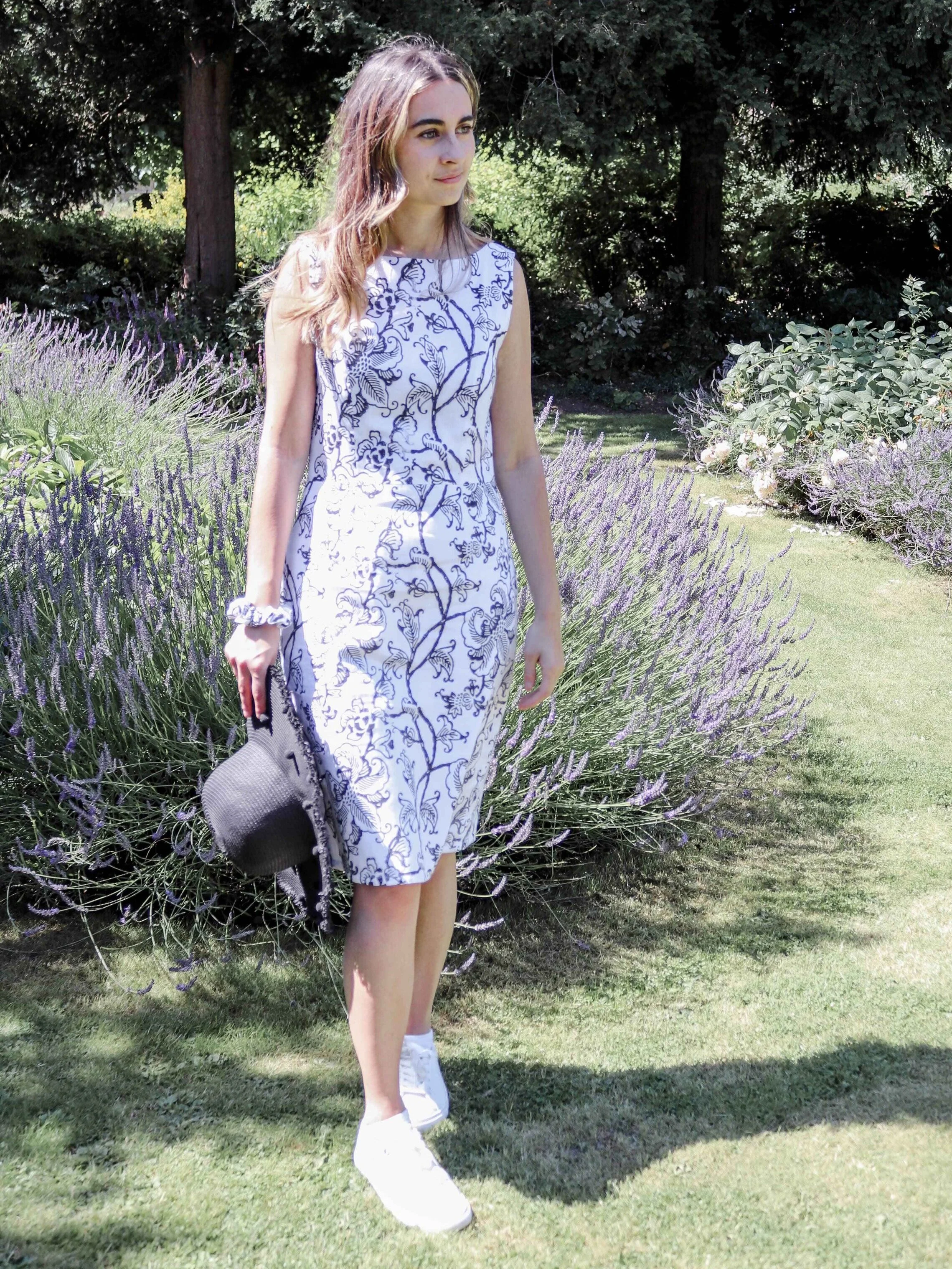Affordable ethical clothing UK | Black and white floral printed shift dress