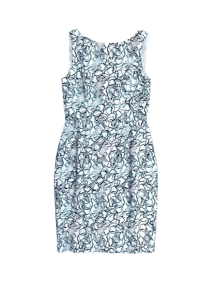 Fair Trade Ethical Clothing | Blue and green floral shift dress