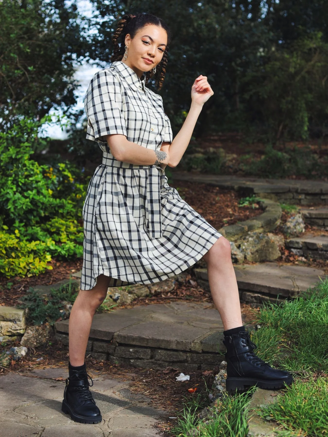 Sustainable & Ethical Dresses UK | Black and Ivory Check Cotton Fair Trade Shirt Dress Jenerous Sustainable & Ethical Dresses UK | Black and Ivory Check Cotton Fair Trade Shirt Dress Jenerous
