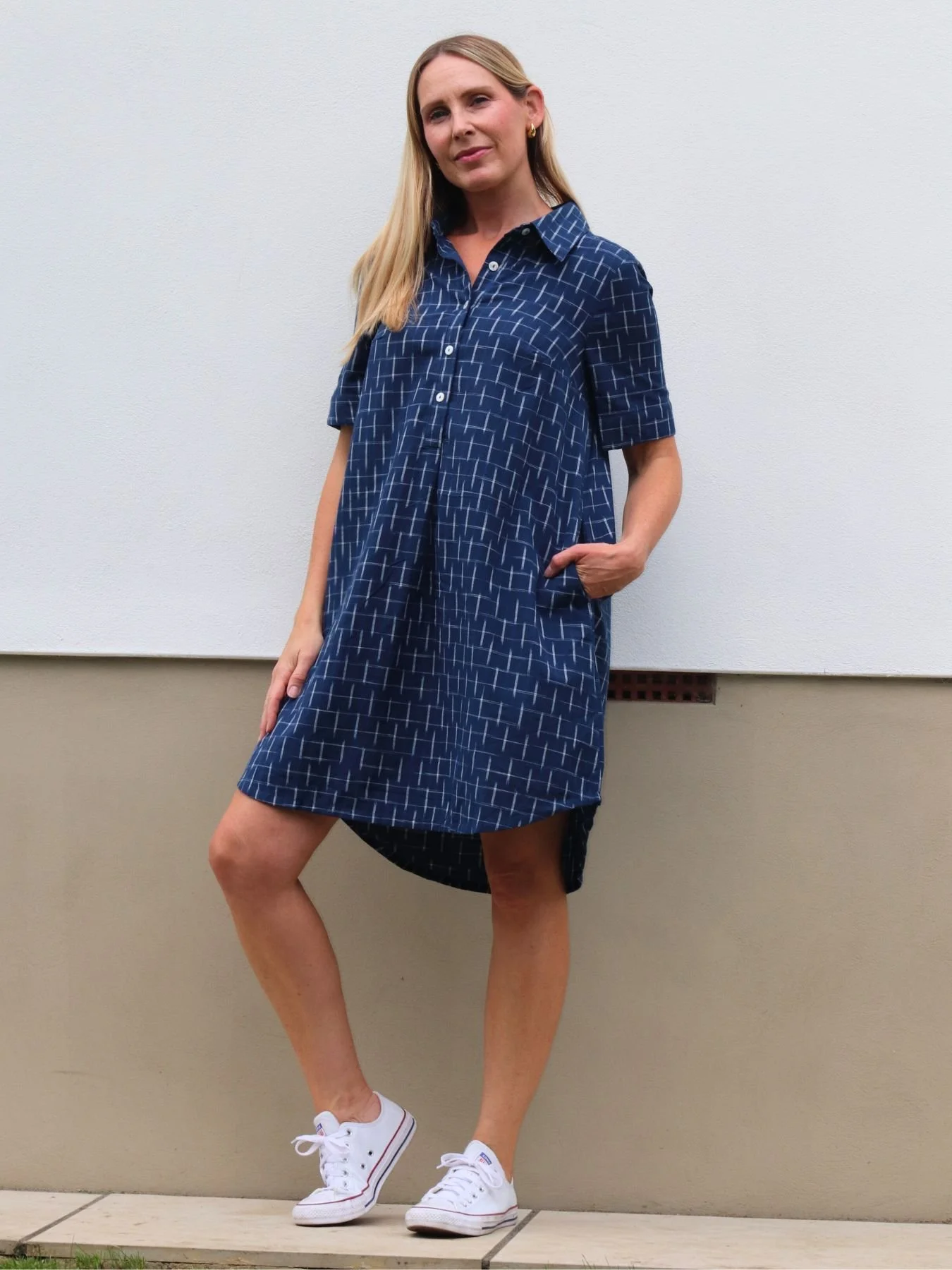 Down stripes - Inspired By Zendaya - Sustainably Made T-shirt dress main image 1