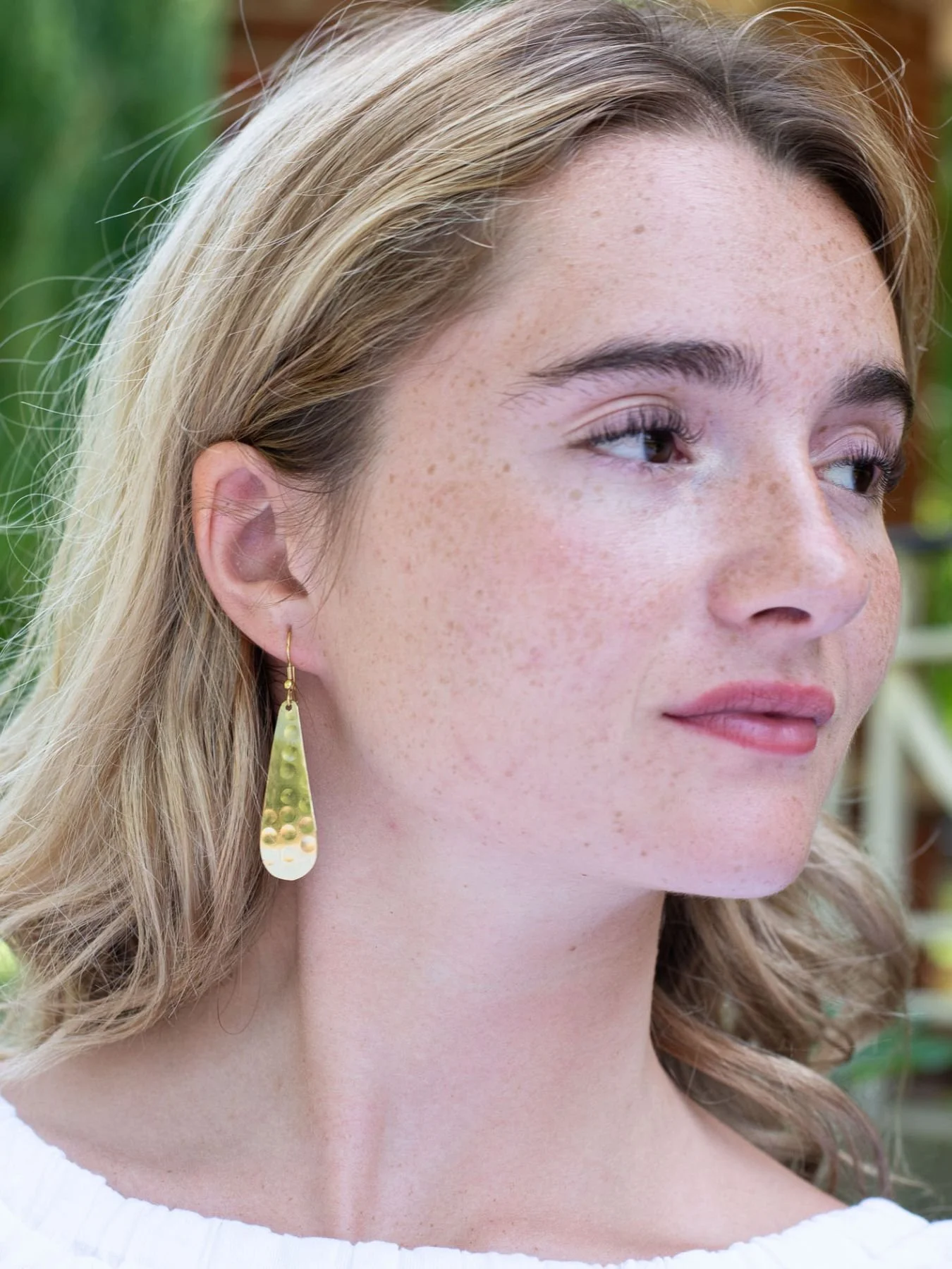 Hammered Brass Earrings