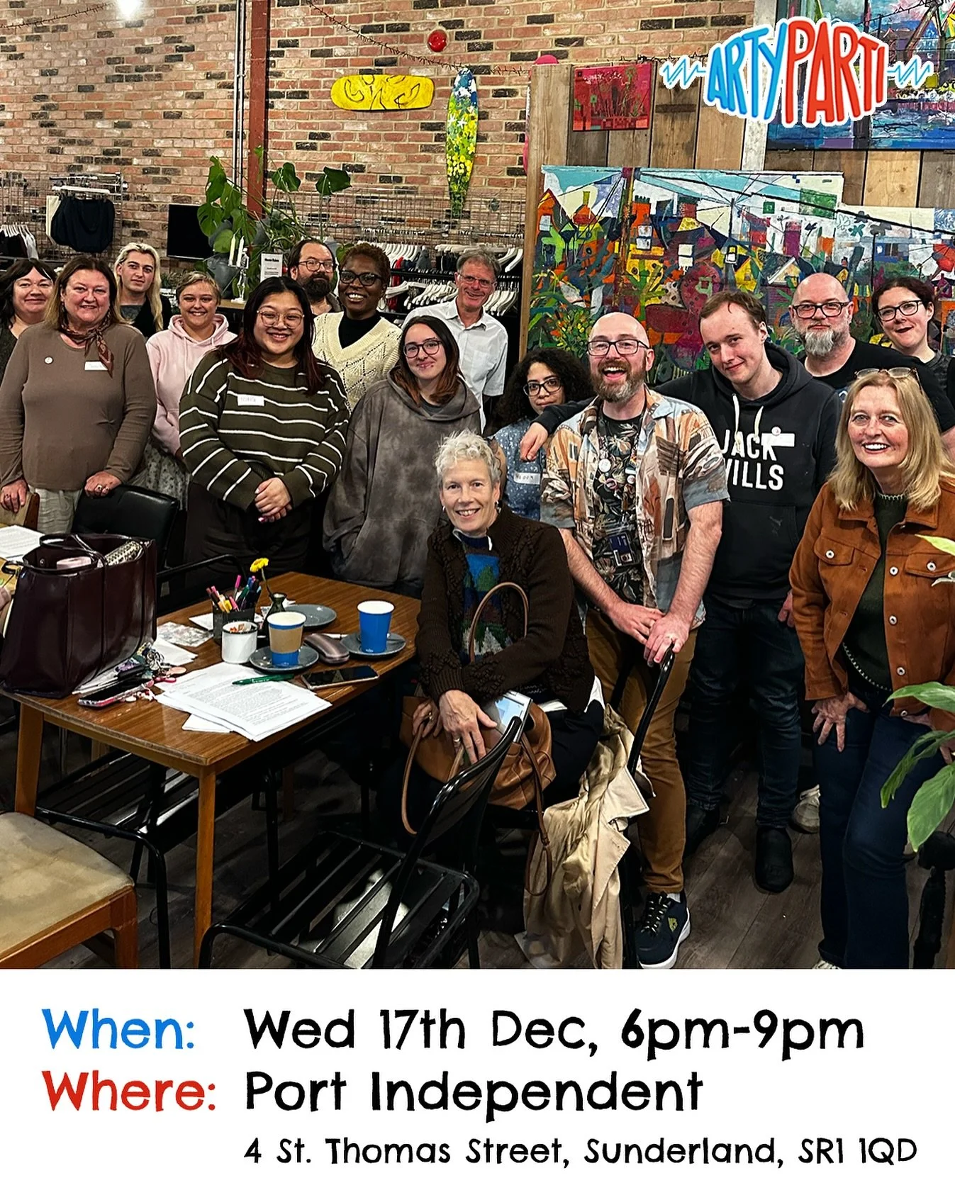 Our final event of 2025 is on Wednesday 17th December 🥰🎉

We&rsquo;re celebrating #ArtyParti turning 10 years old - that&rsquo;s a whole decade of bringing #artist &amp; #creatives people together

Join us at this free event at Port Independent to 