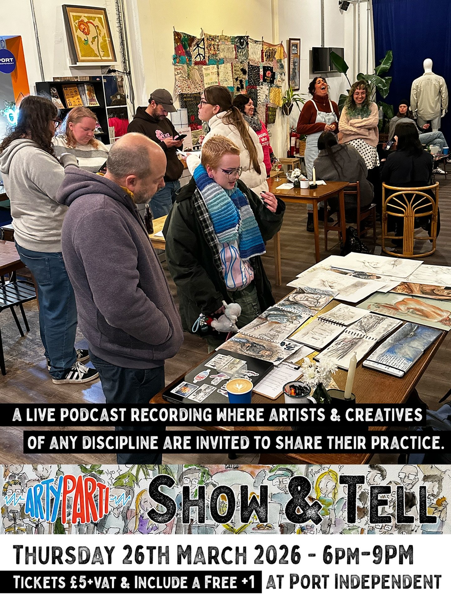 Our first #ShowAndTell event of 2026 is this Thursday 🥰🎉

Come join us as #artists and #creatives of any discipline share their recent projects - where we&rsquo;ll discuss, critique, and celebrate our craft 🎨🎉🎙️

6pm - 9pm, Thursday 26th March 2