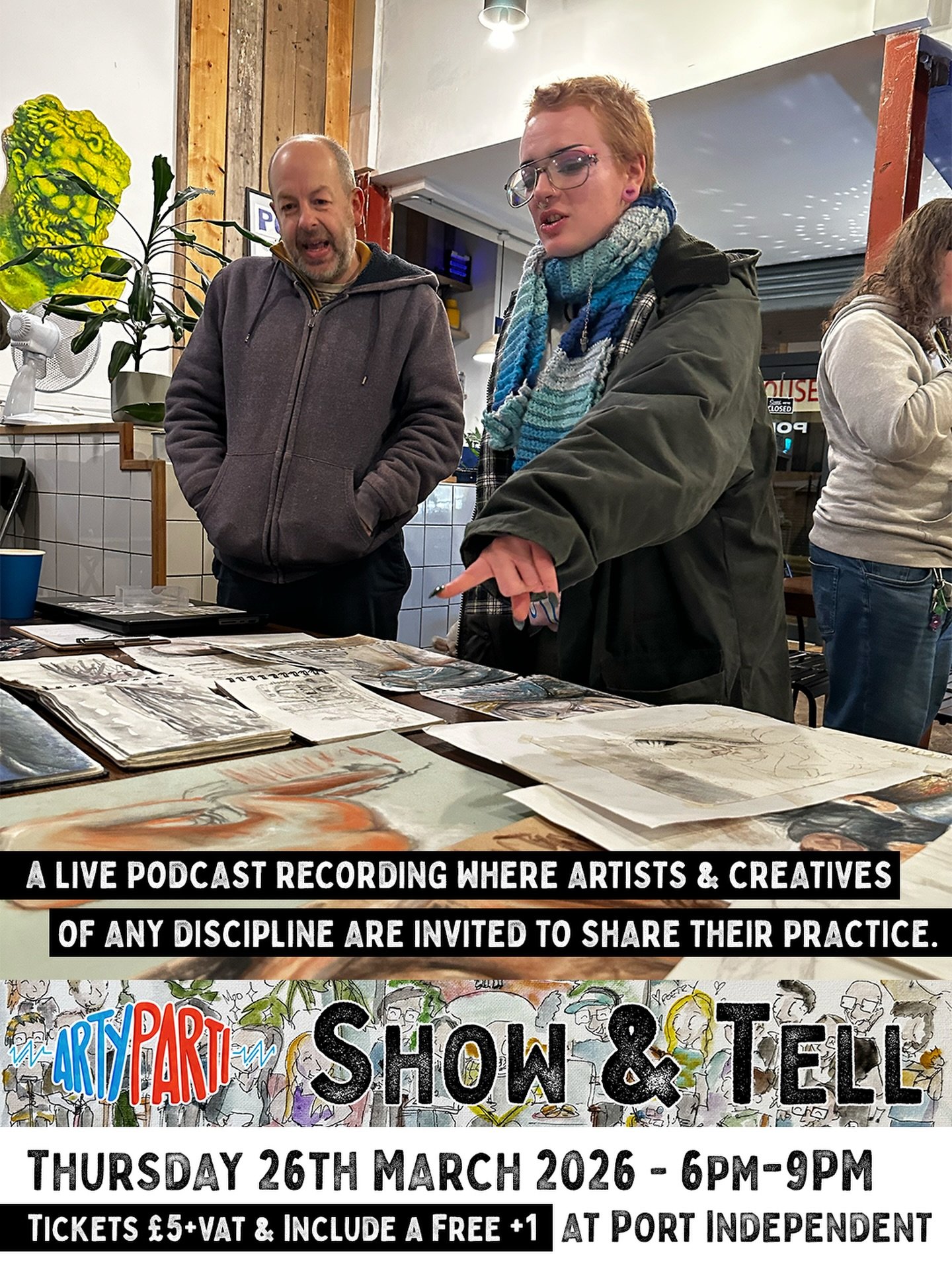 Our first #ShowAndTell event of 2026 is this Thursday 🥰🎉

Come join us as #artists and #creatives of any discipline share their recent projects - where we&rsquo;ll discuss, critique, and celebrate our craft 🎨🎉🎙️

6pm - 9pm, Thursday 26th March 2