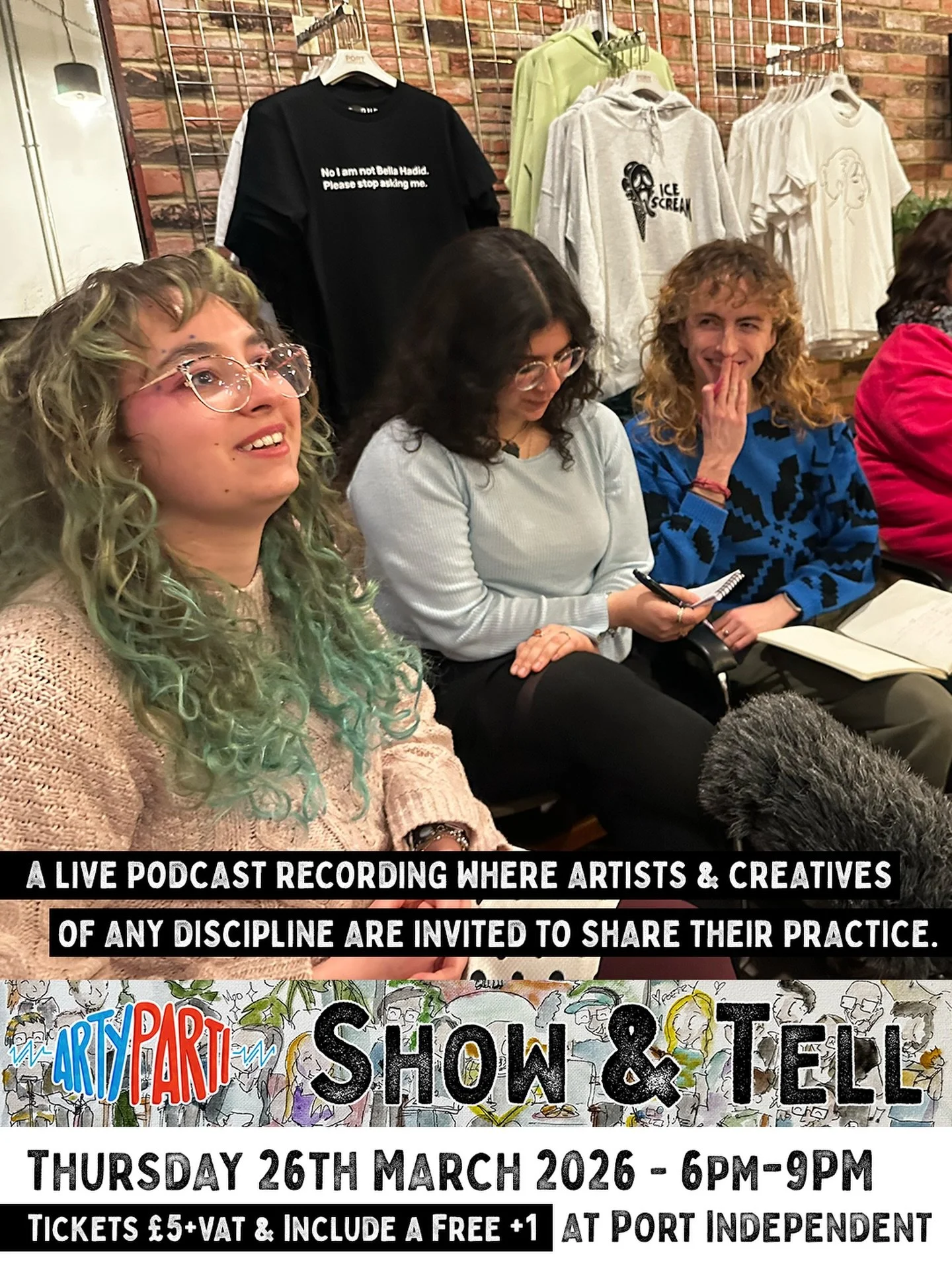 Our first #ShowAndTell event of 2026 is this Thursday 🥰🎉

Come join us as #artists and #creatives of any discipline share their recent projects - where we&rsquo;ll discuss, critique, and celebrate our craft 🎨🎉🎙️

6pm - 9pm, Thursday 26th March 2