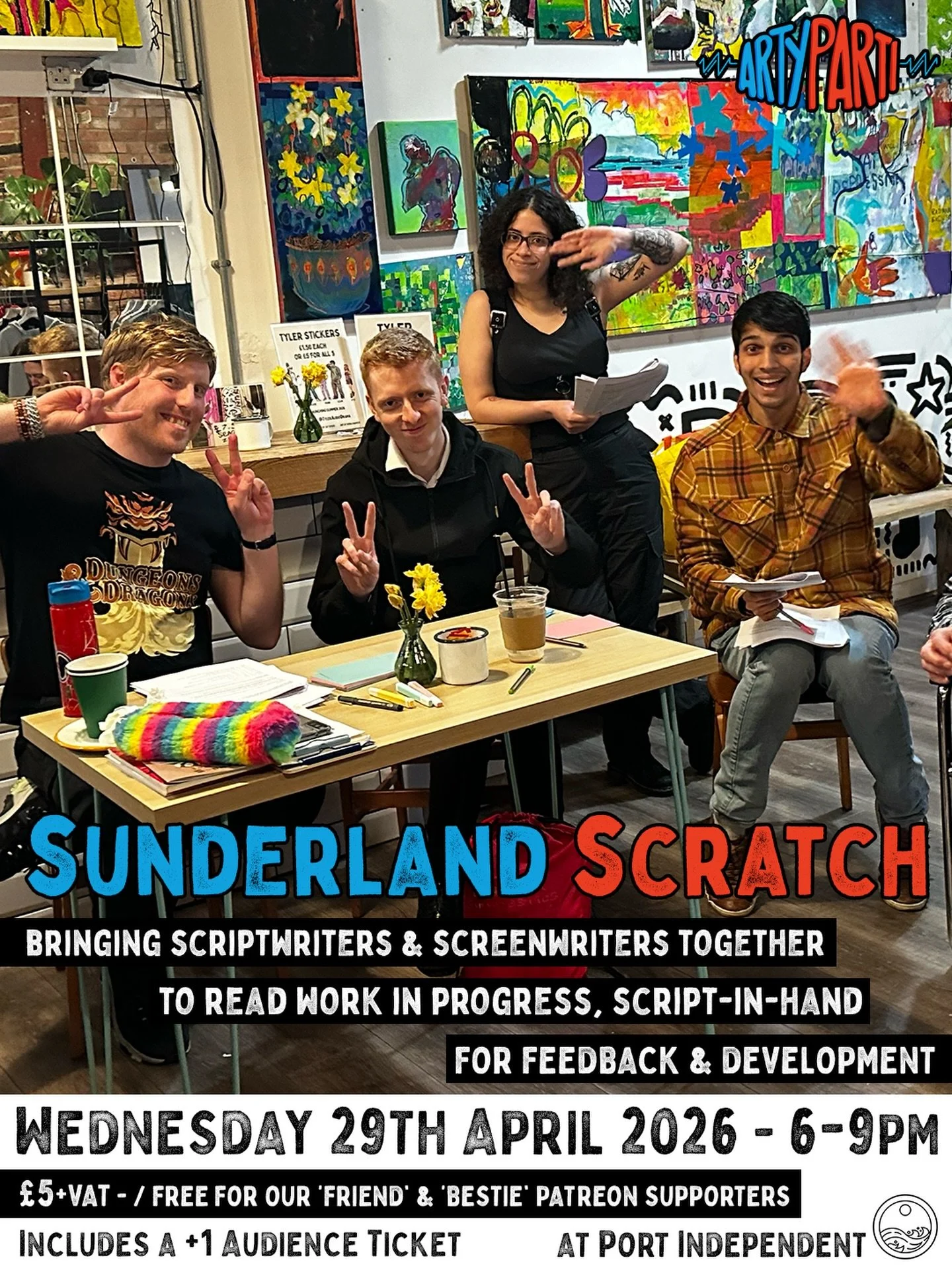 Our next #SunderlandScratch is coming up very soon 🎉

There are still two script slots remaining if you would like to share work-in-progress - or, of course, if you just want to enjoy work by other writers 🥰

You&rsquo;ll come away with feedback on