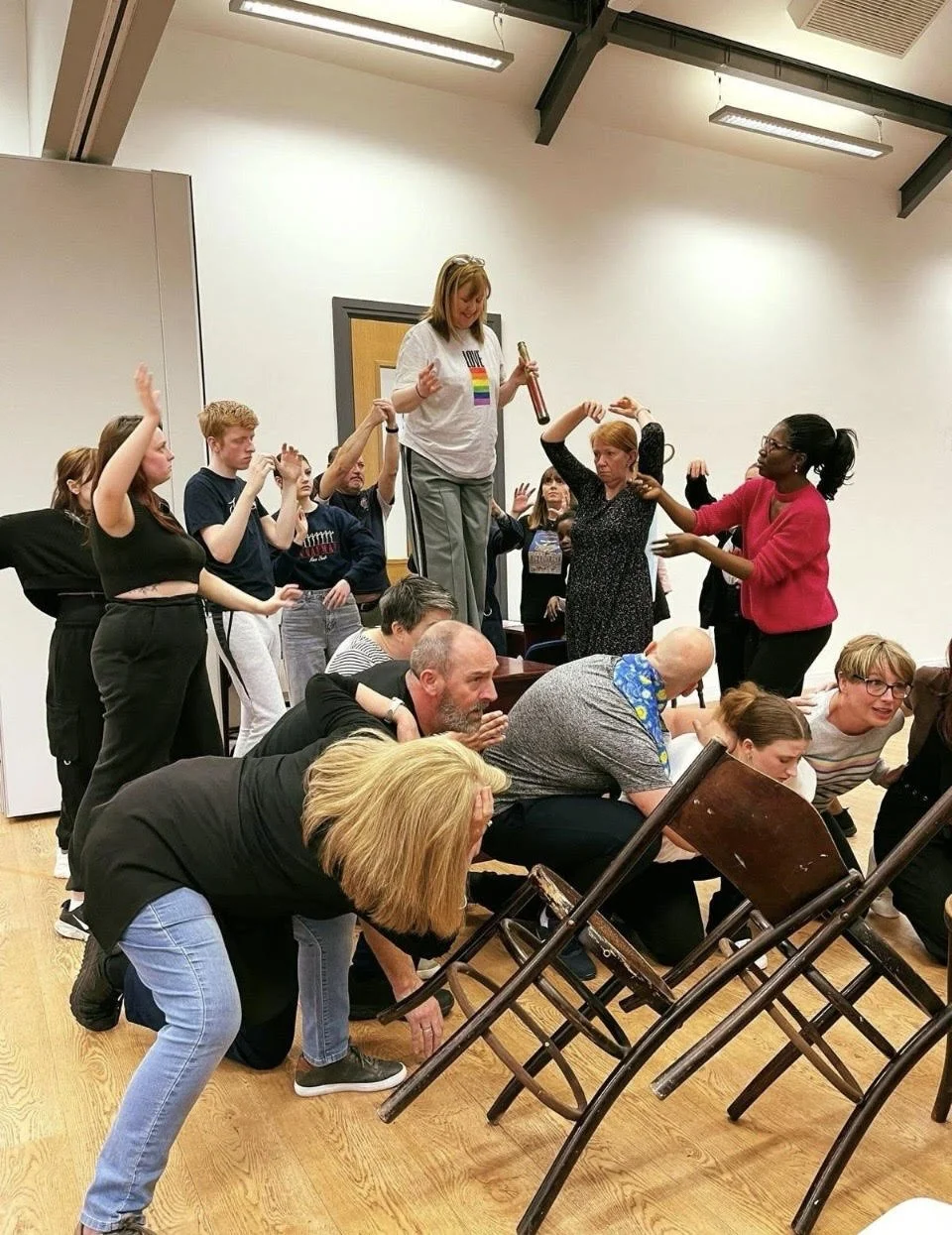 Folasade Fasoyiro in choreography and rehearsals for collaborative theatre, Odyssey part 4, Fire Station, Sunderland. 