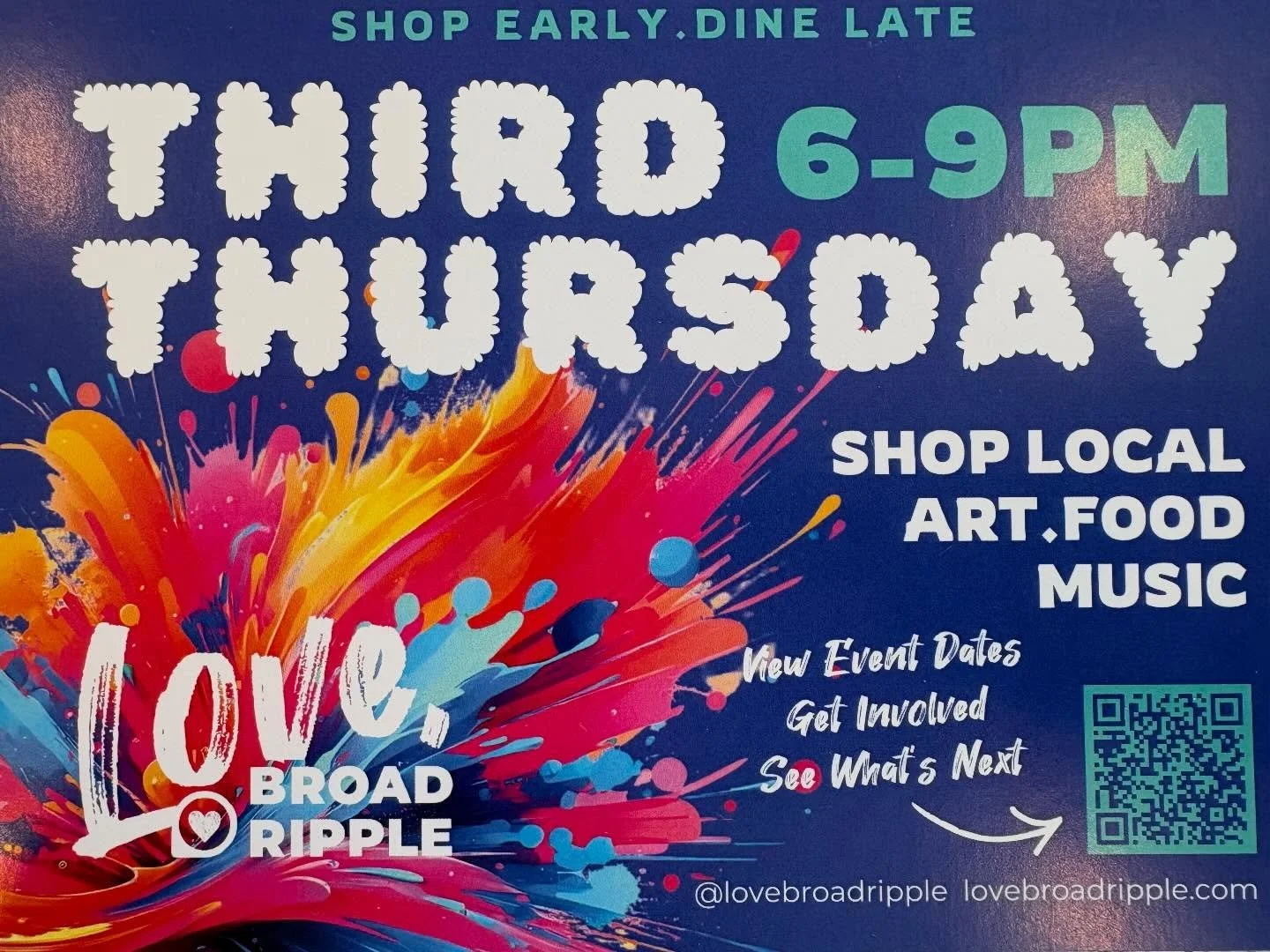 Thursday night just got louder&hellip; and a whole lot tastier.

We&rsquo;re in for Third Thursday in Broad Ripple &mdash; 6&ndash;9PM.

Stroll the avenue, soak in the art, chase the music&hellip; then follow your cravings straight to us.

🍽 Canal B