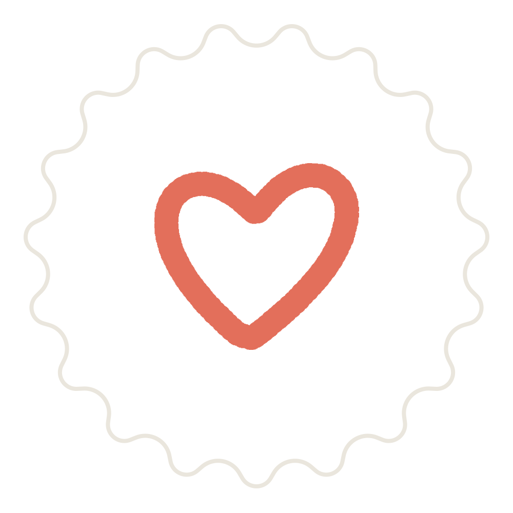 A red heart icon.