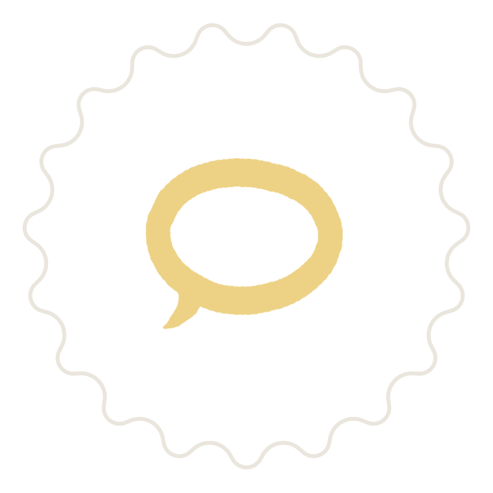 A yellow speech bubble icon.