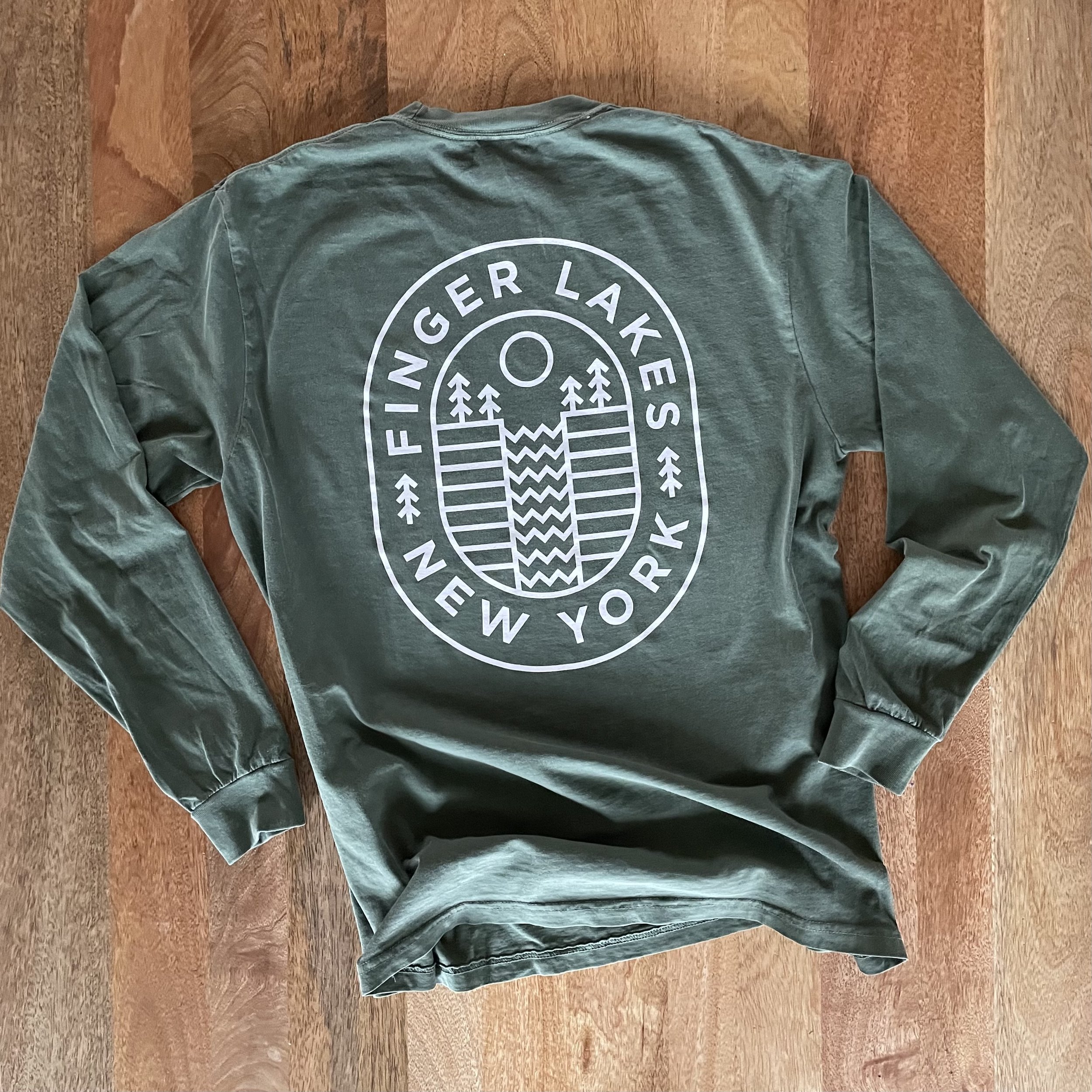 Finger Lakes New York Waterfall Long-Sleeve Hemp