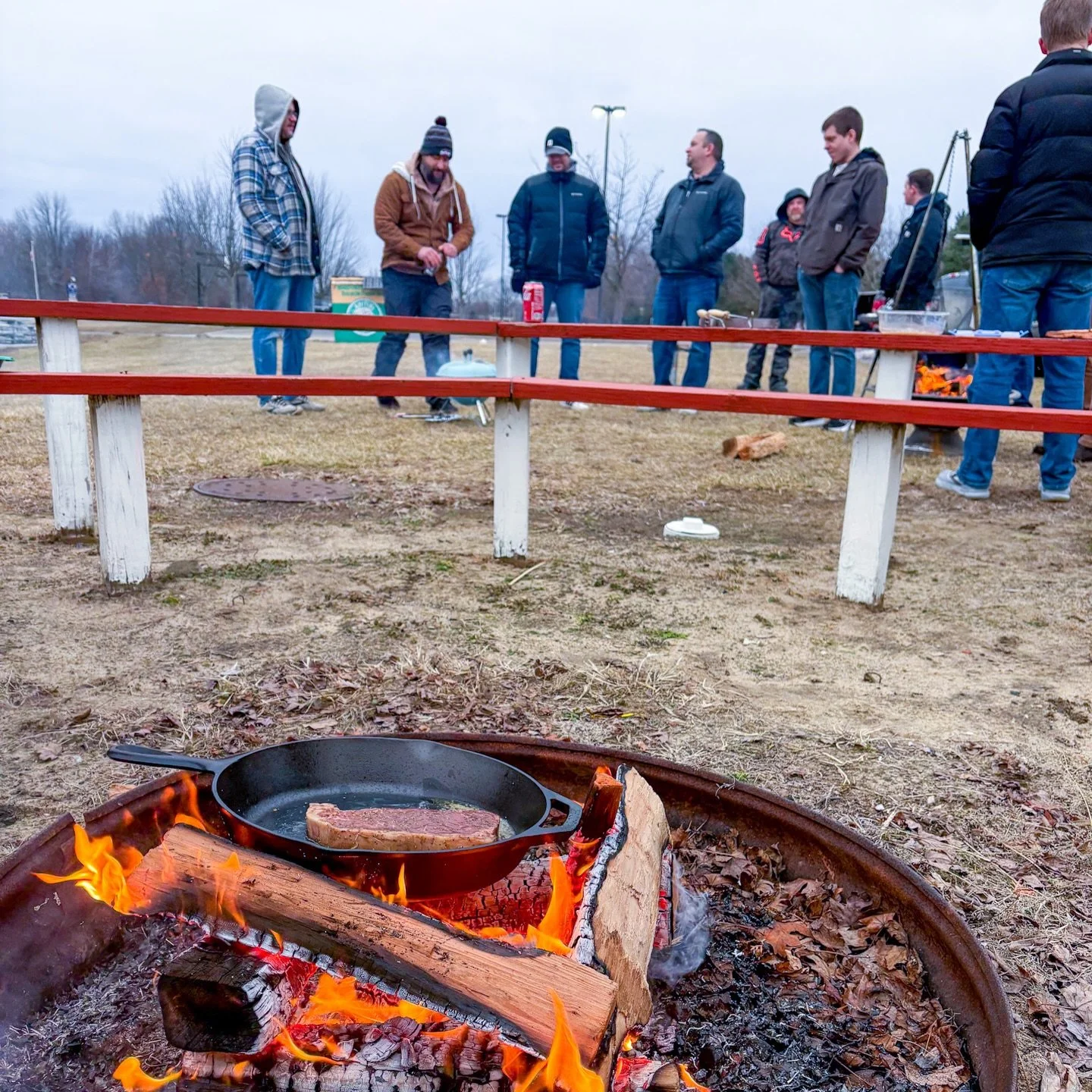 This past weekend our Calvary Men gathered for Fire &amp; Ice. This event has a strong fellowship element as men prepare and enjoy dinner together outdoors over grills and firepits, but after dinner they come together for a time of prayer and worship