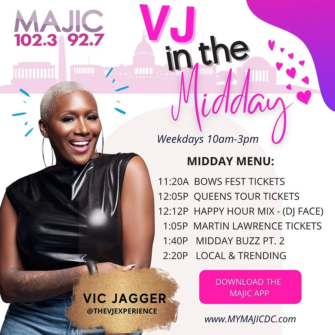 Checking in w/ some Midday Vibes 🔥 Come rock w/ @MajicDC til 3p 🎶 We got @djfacemusic getting you thru your lunch break during the #HappyHourMix 👏🏾 Listen worldwide: MyMajicDC.com