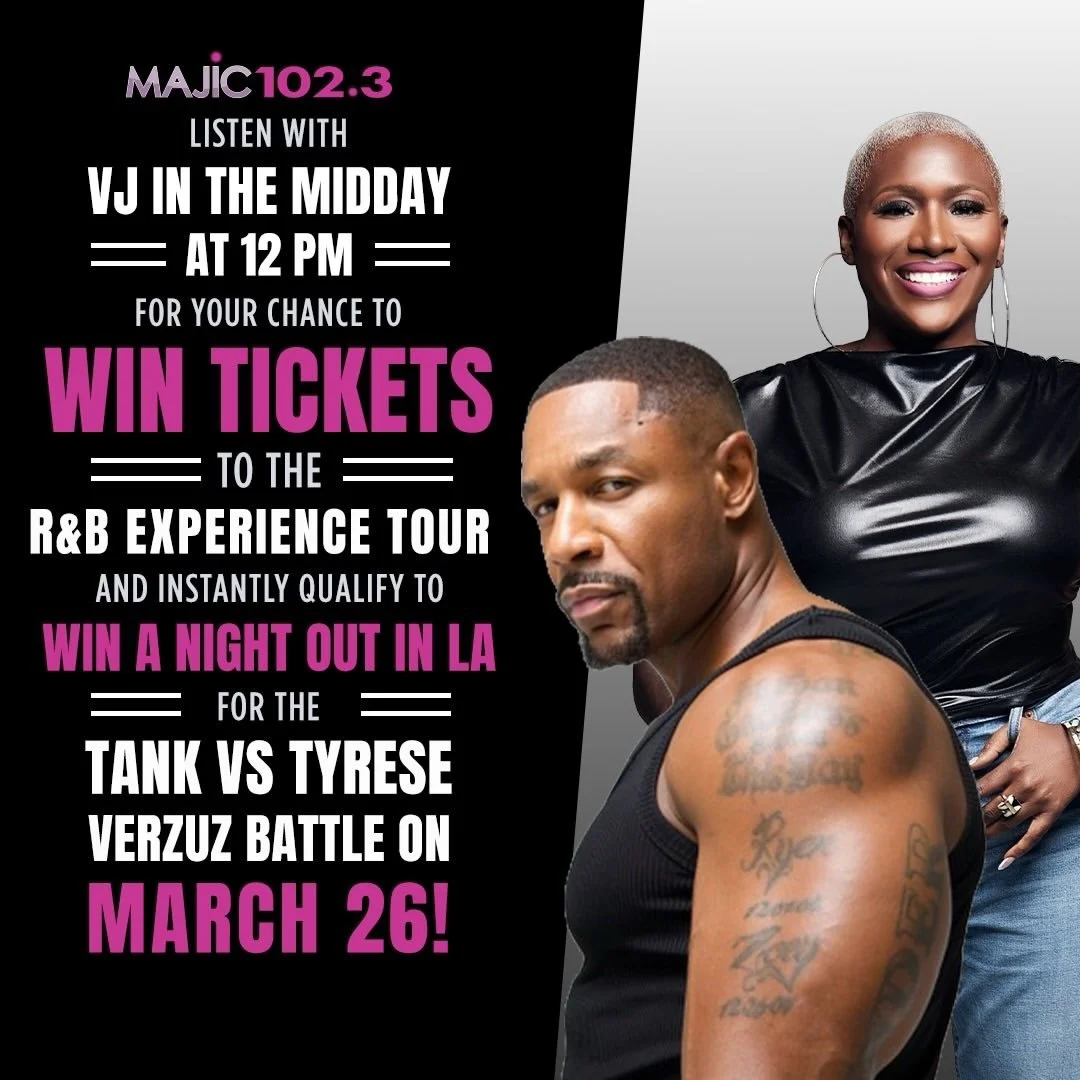 Hello, Hellooooo!!! Is this thing on?? 🎙️ Listen tomorrow for your chance to win tickets to the R&amp;B Experience Tour &amp; qualify for our #MajicNightOut w/ Tank in LA for the upcoming Verzuz battle against Tyrese 🔥🔥🔥 #VJInTheMidday (10a-3p)
&