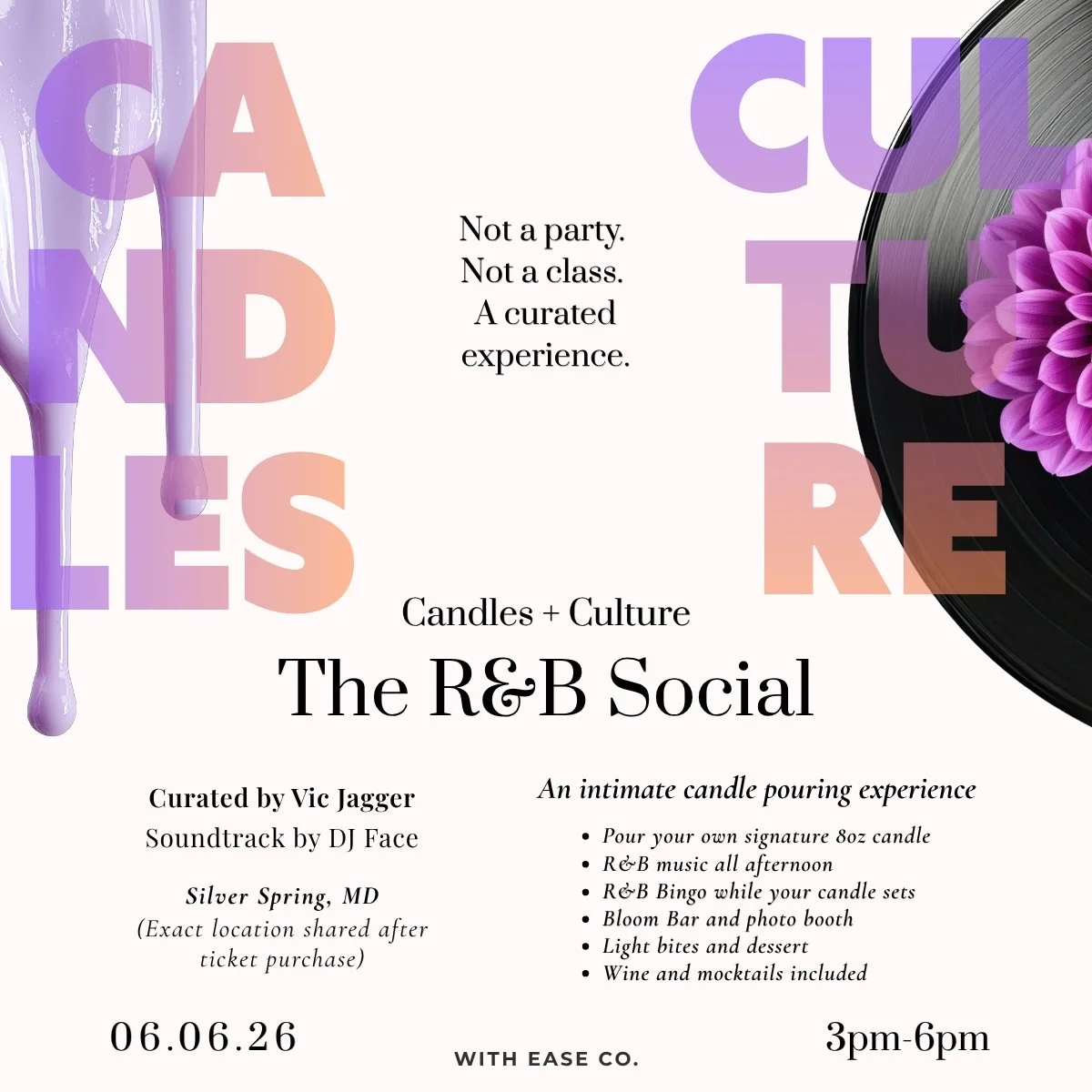 THANK YOU to everyone who&rsquo;s already secured a seat for Candles + Culture. This is my first one and it means a lot to see the support. &hearts;️

With that said&hellip; There are 3 seats left. 🔥

Reserve your spot to join us for an afternoon of