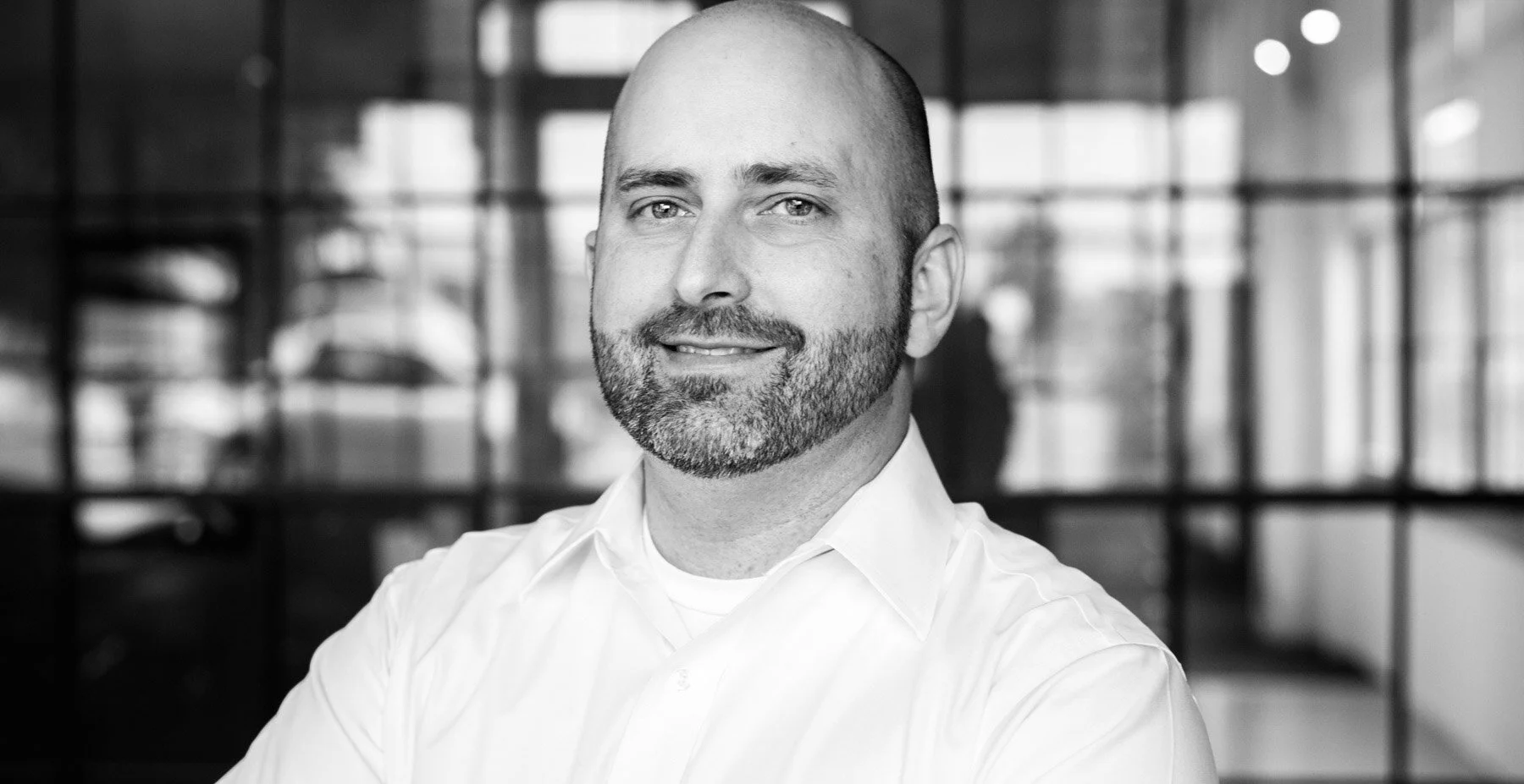 Black and white photo of AJ Kirkpatrick
