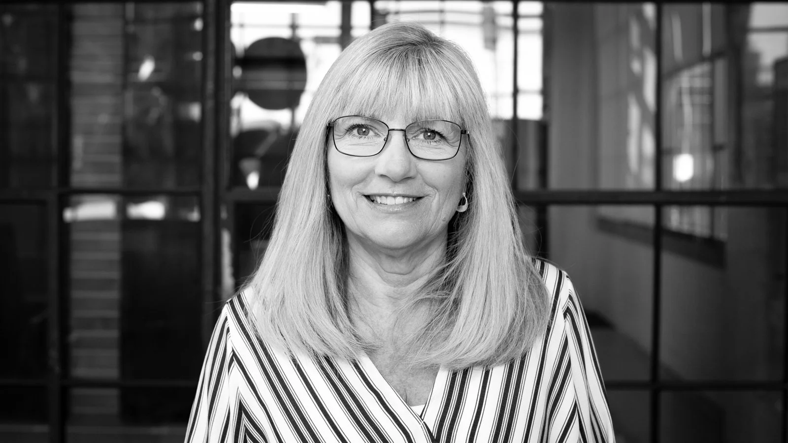 Black and white photo of Sandy Hanneld