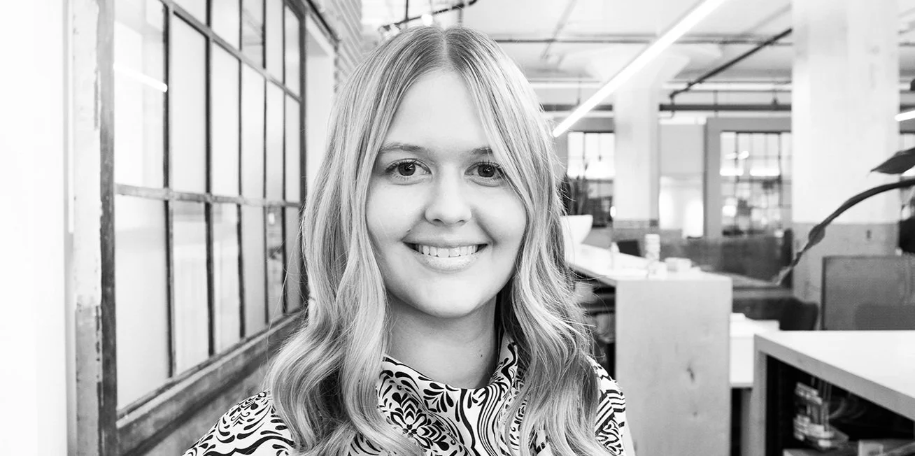 a black and white image of Emily Nikkel