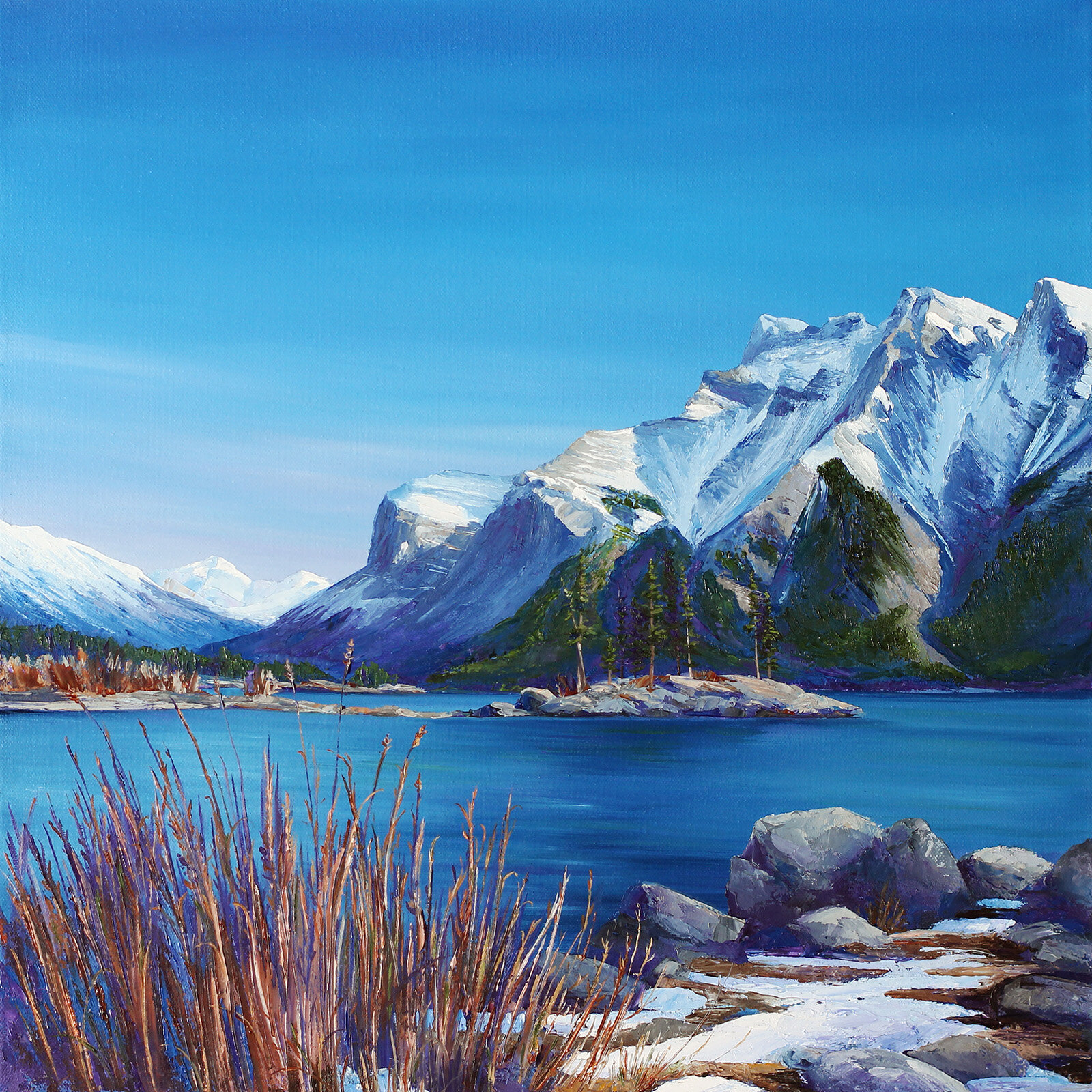 Winter Oasis - original oil painting. — ANNE DEJONG ART