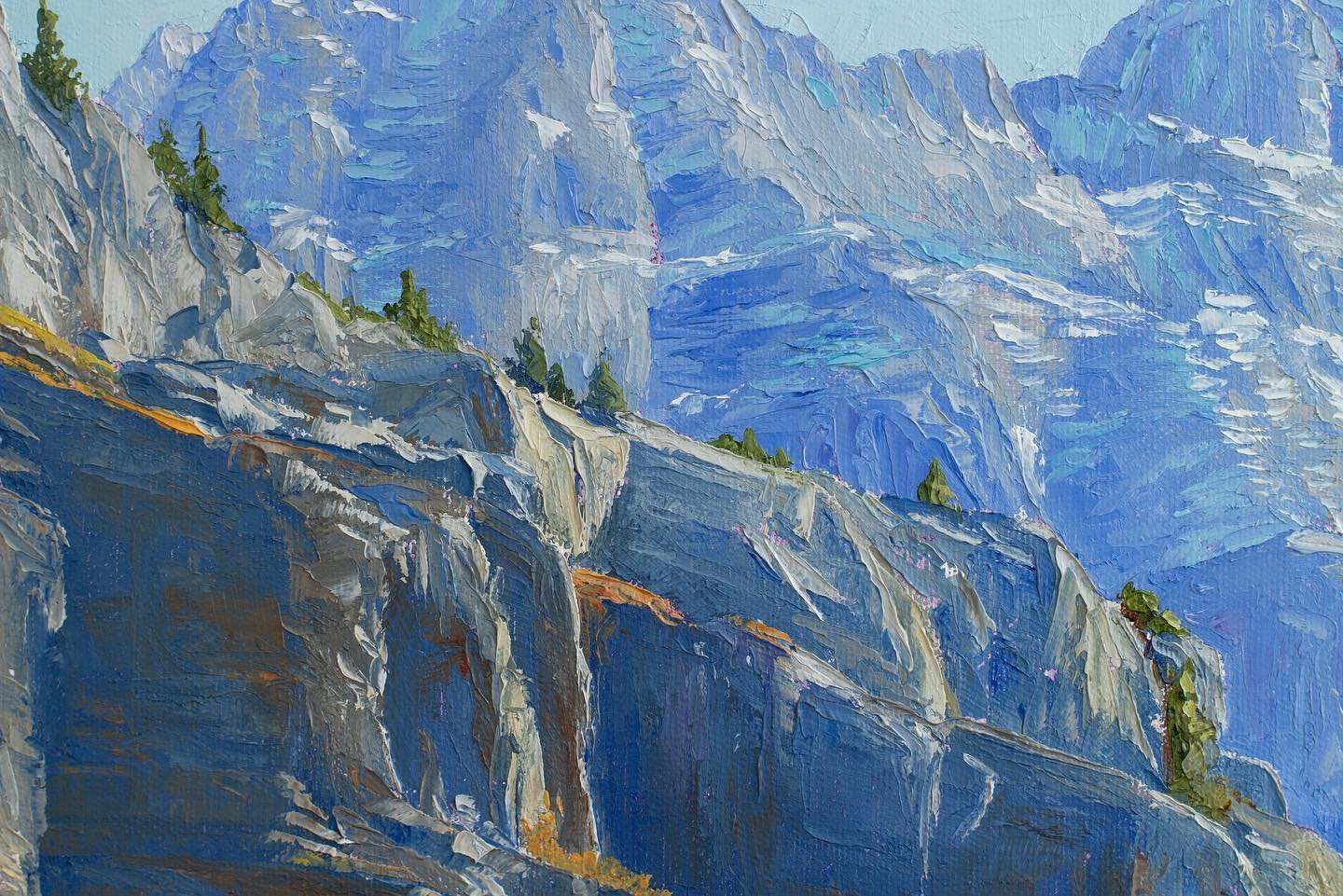 Details of a Lake O&rsquo;Hara piece I&rsquo;ve been working on slowly, just enjoying the process. Swipe to see the entire piece.

18x24&rdquo; oil on canvas.

#annedejongart #yohonationalpark #hikebc #beautifulbritishcolumbia #lakeohara #yoho